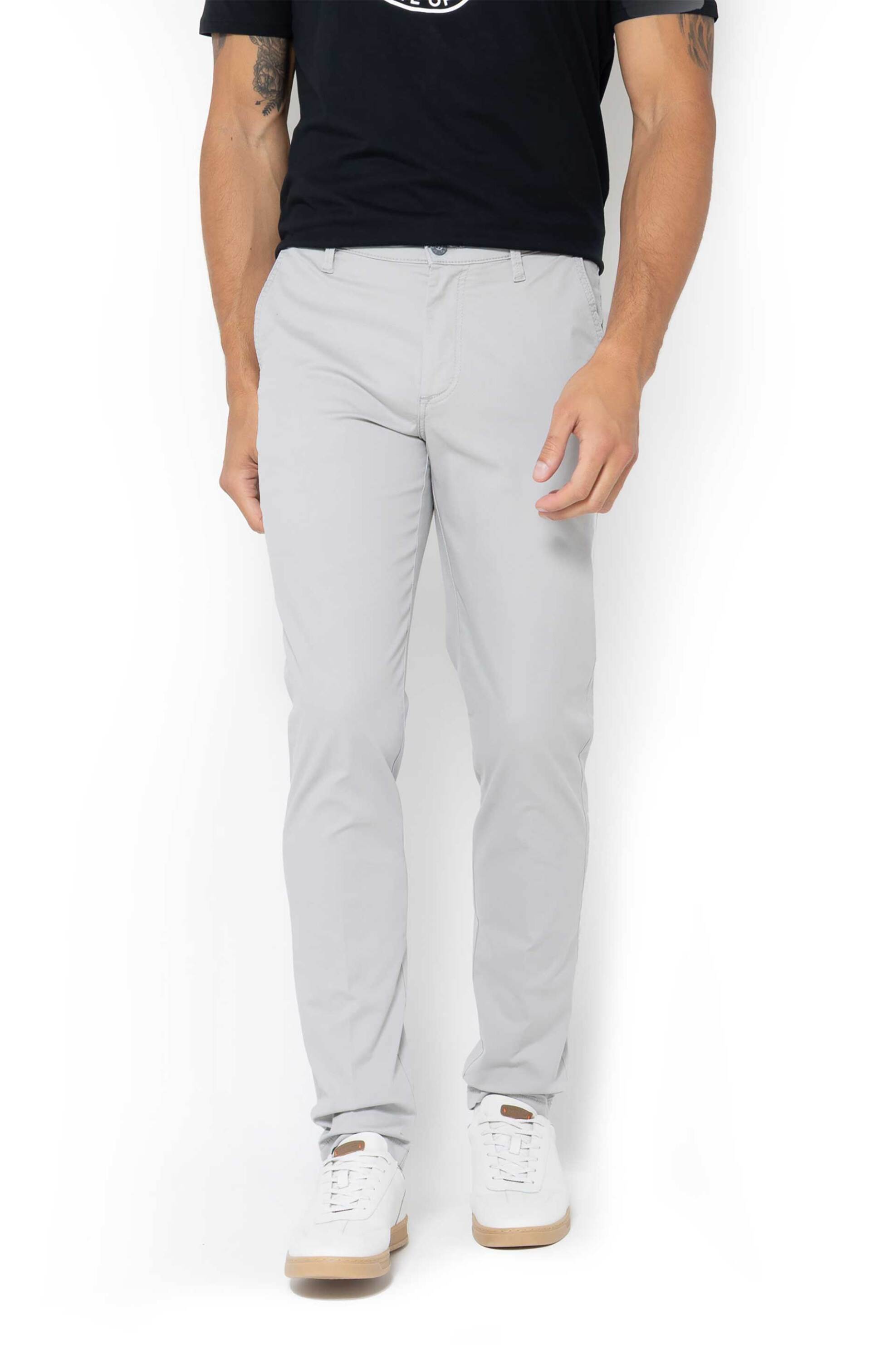 THE BOSTONIANS The Bostonians ανδρικό παντελόνι chino Modern Fit - CN1551T303 Γκρι
