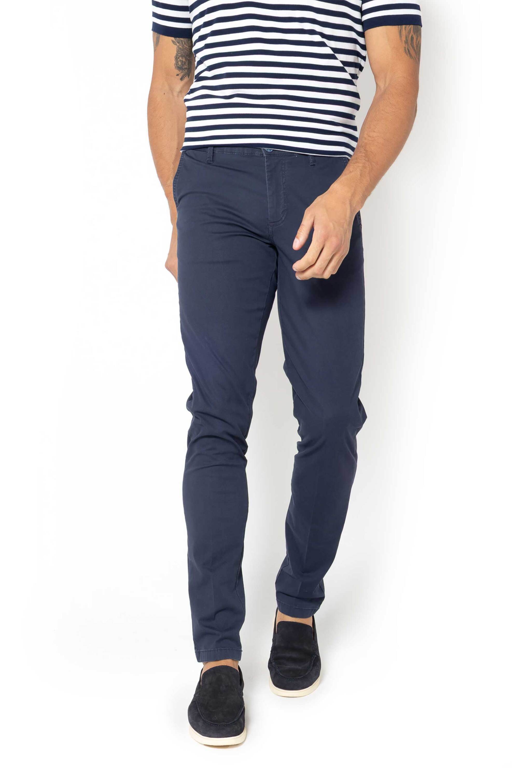 THE BOSTONIANS The Bostonians ανδρικό παντελόνι chino Modern Fit - CN1551T303 Μπλε Σκούρο