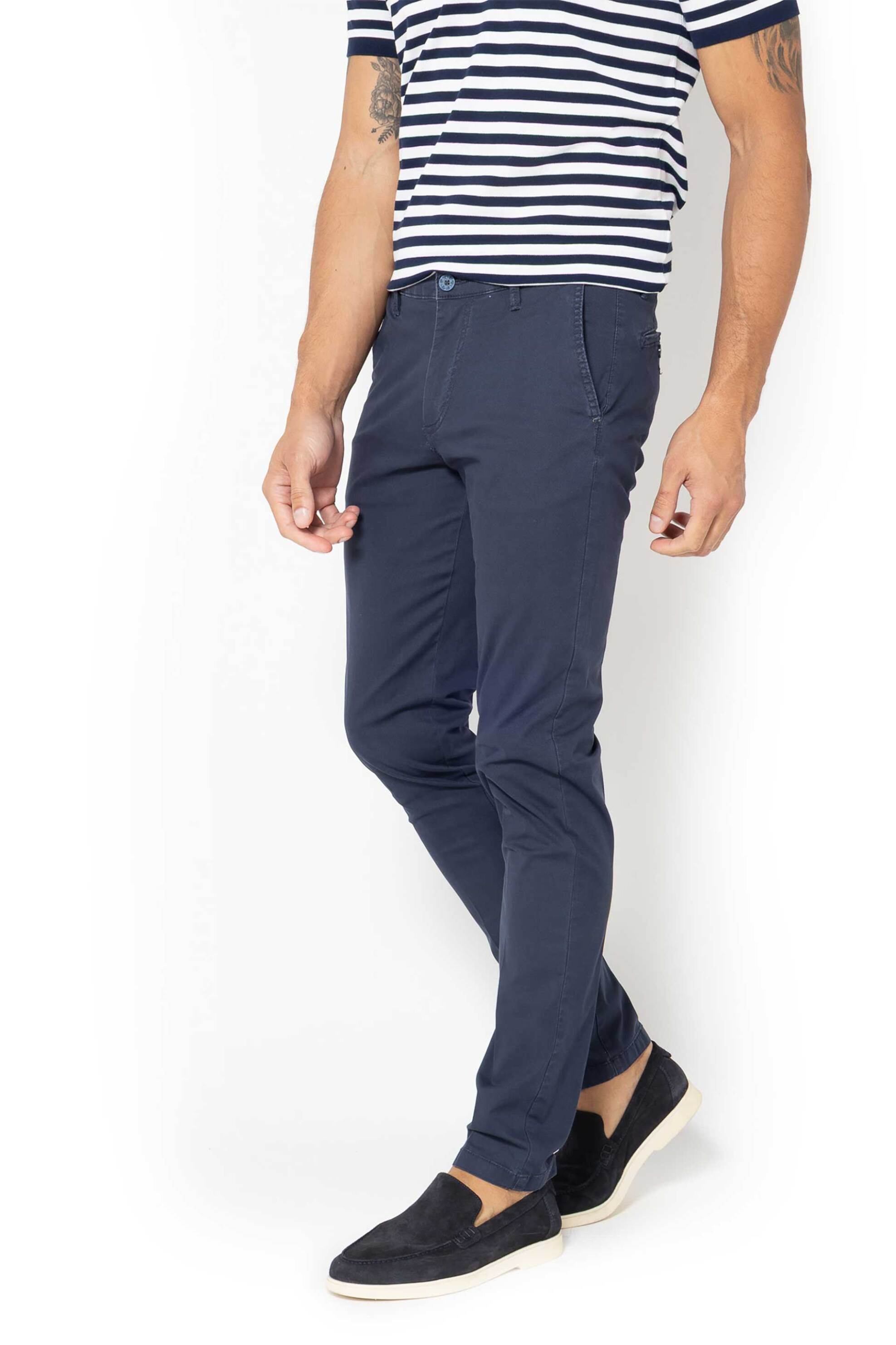 The Bostonians ανδρικό παντελόνι chino Modern Fit - CN1551T303 Μπλε Σκούρο φωτογραφία