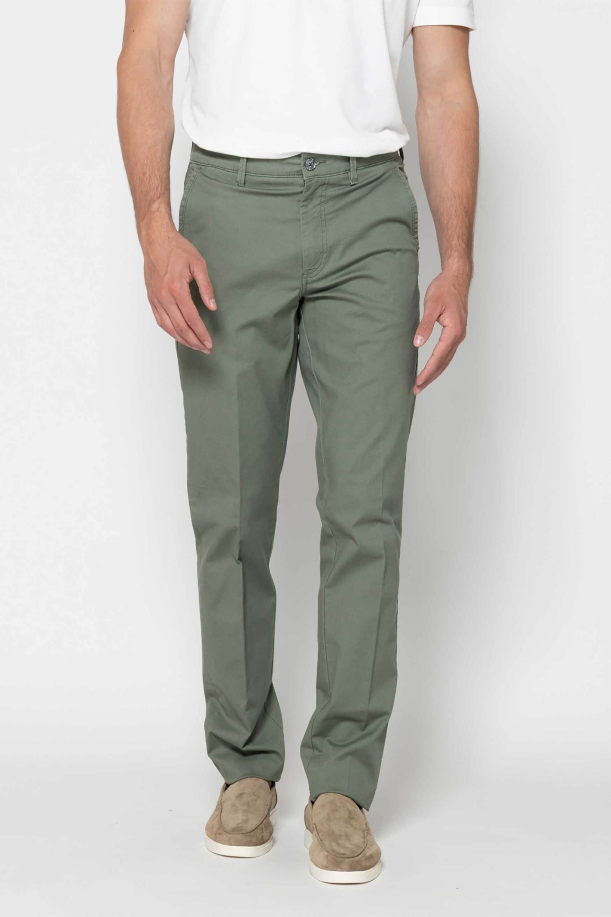 The Bostonians ανδρικό παντελόνι chino Regular Fit "Dobby" - CN1696T303 Λαδί