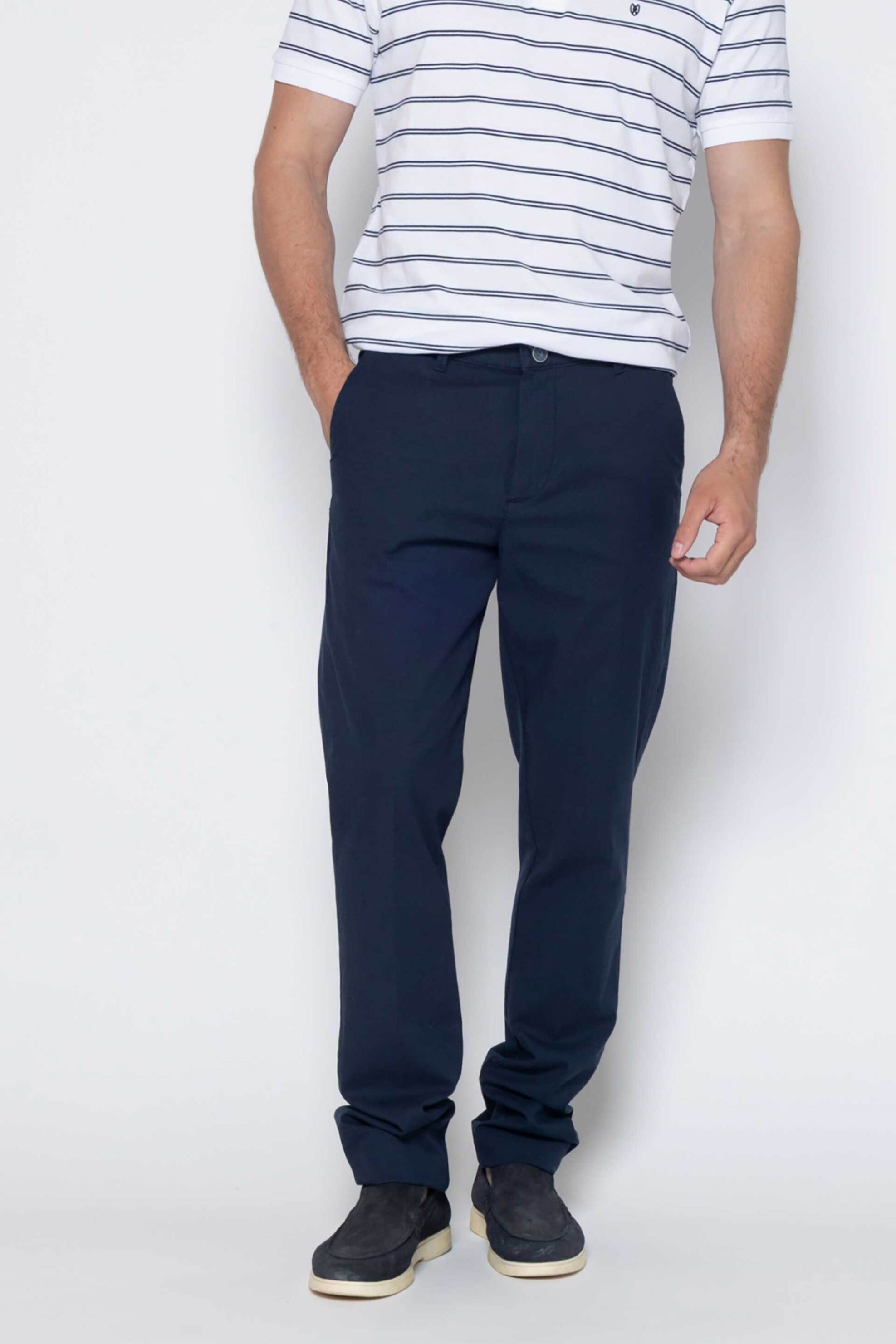 The Bostonians ανδρικό παντελόνι chino Regular Fit "Dobby" - CN1699T41A Μπλε Marine