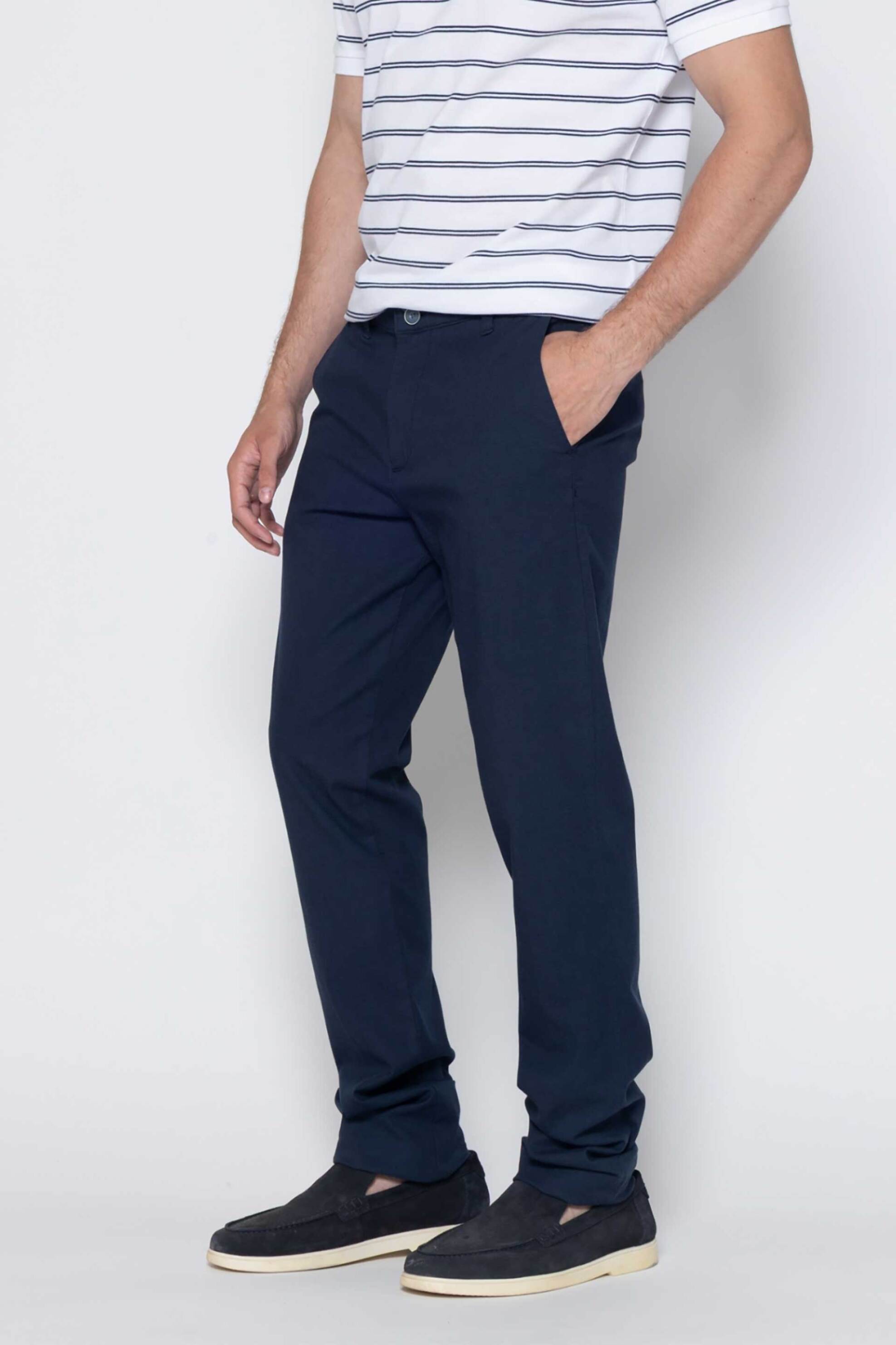 The Bostonians ανδρικό παντελόνι chino Regular Fit "Dobby" - CN1699T41A Μπλε Marine φωτογραφία