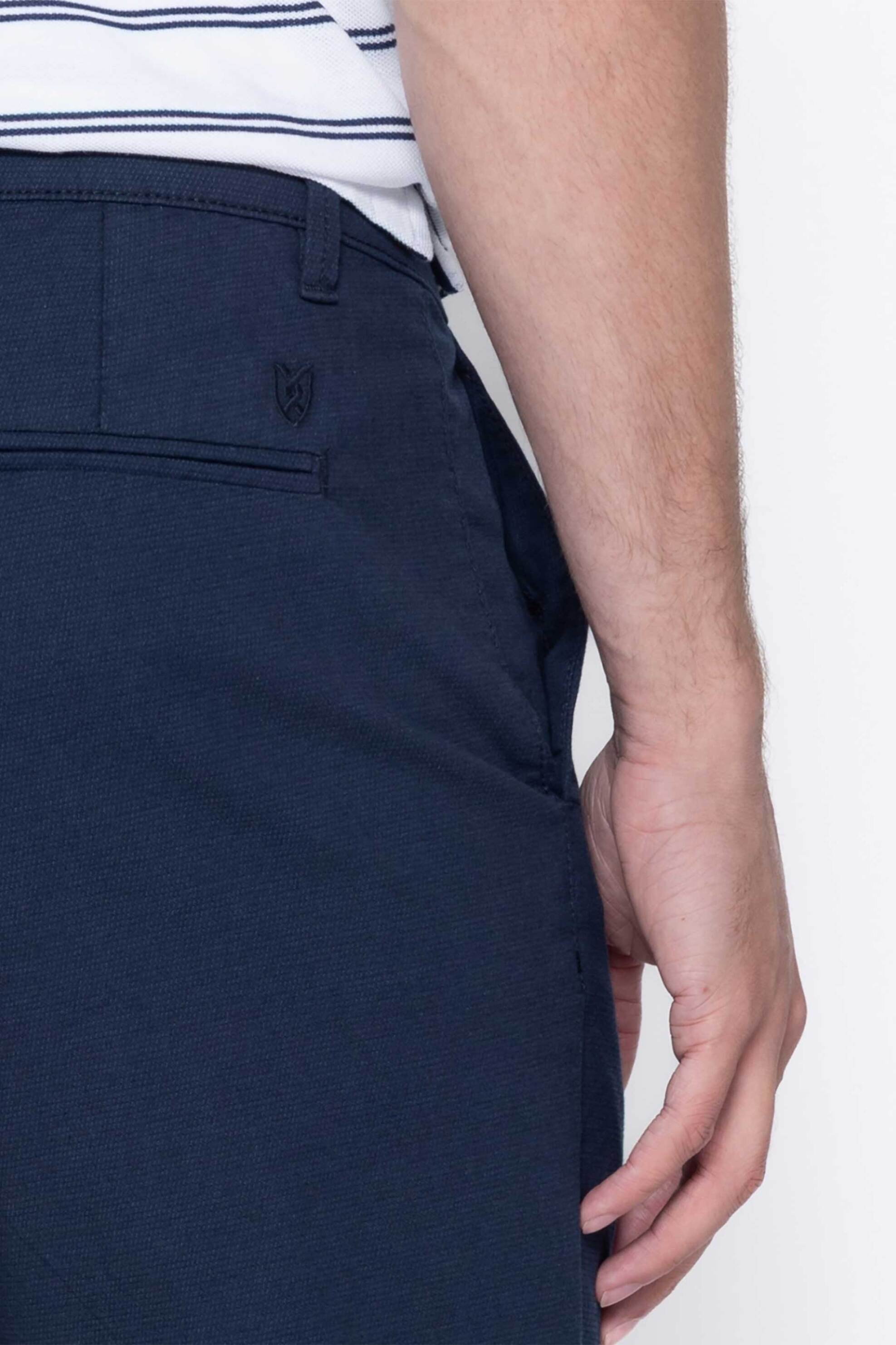 The Bostonians Ανδρικό Παντελόνι Chino Regular Fit Dobby - Cn1699T41A Μπλε Marine