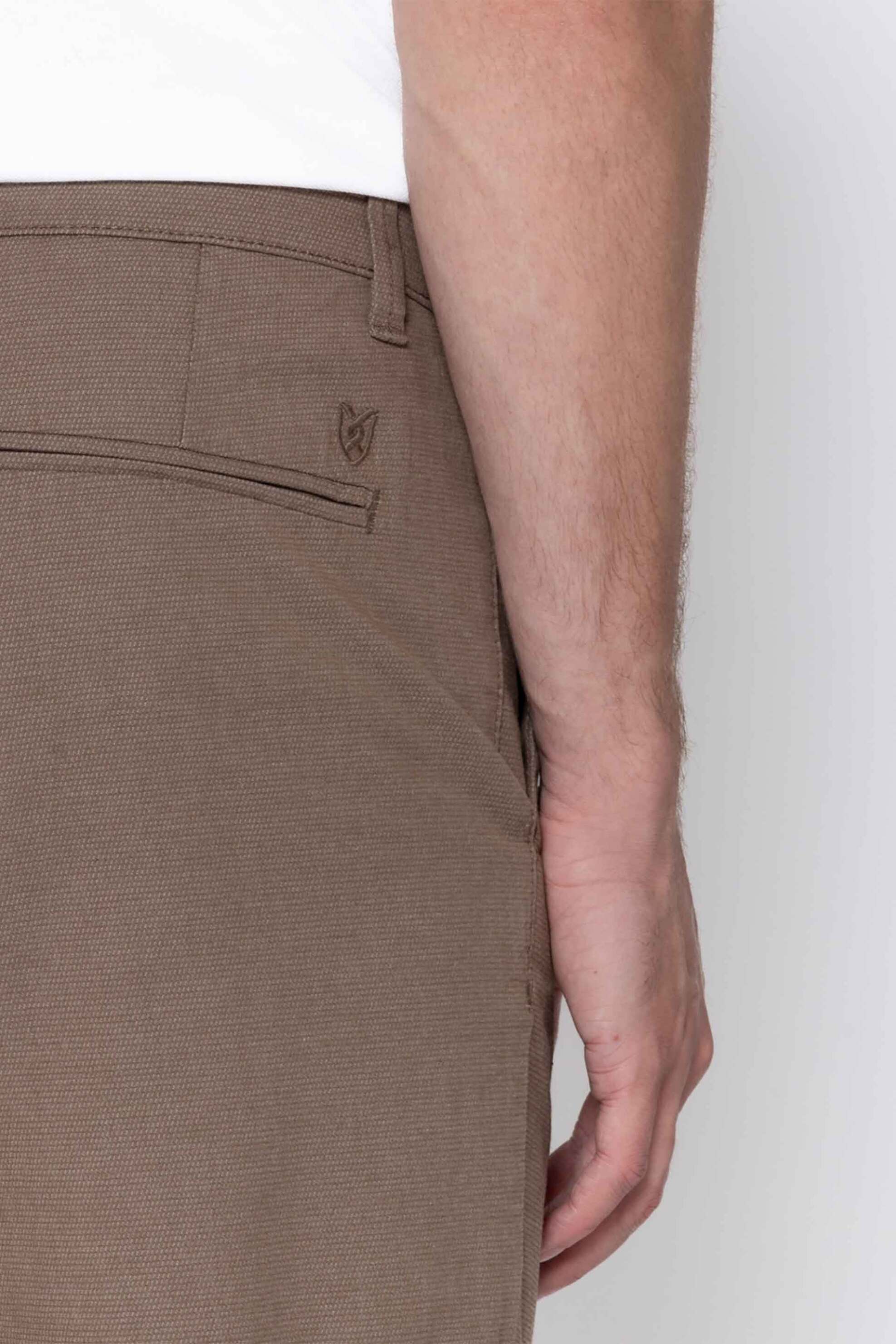 The Bostonians Ανδρικό Παντελόνι Chino Regular Fit Dobby - Cn1699T41A Καφέ