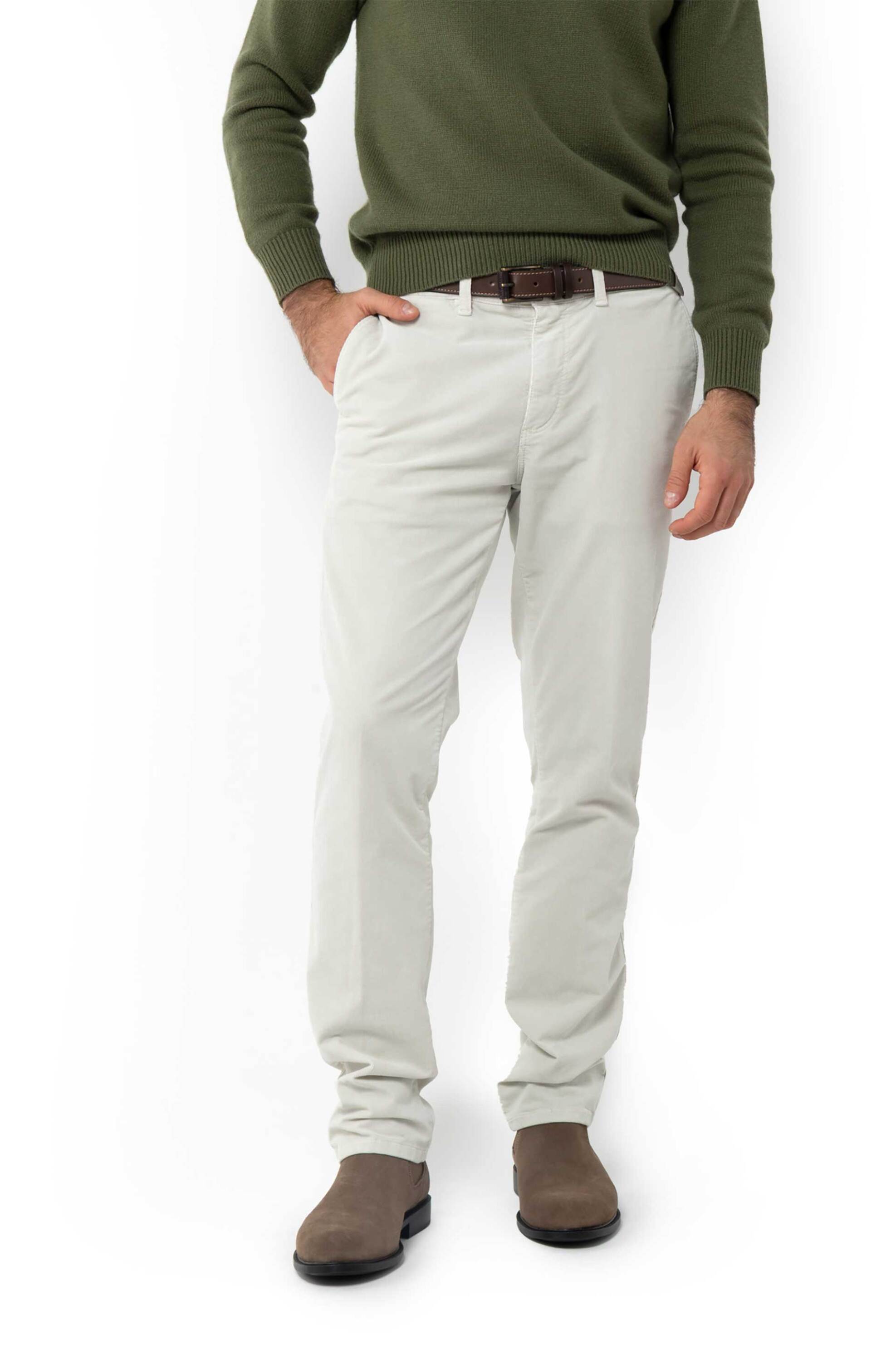 The Bostonians ανδρικό chino παντελόνι κοτλέ Regular Fit - CN252601 Εκρού