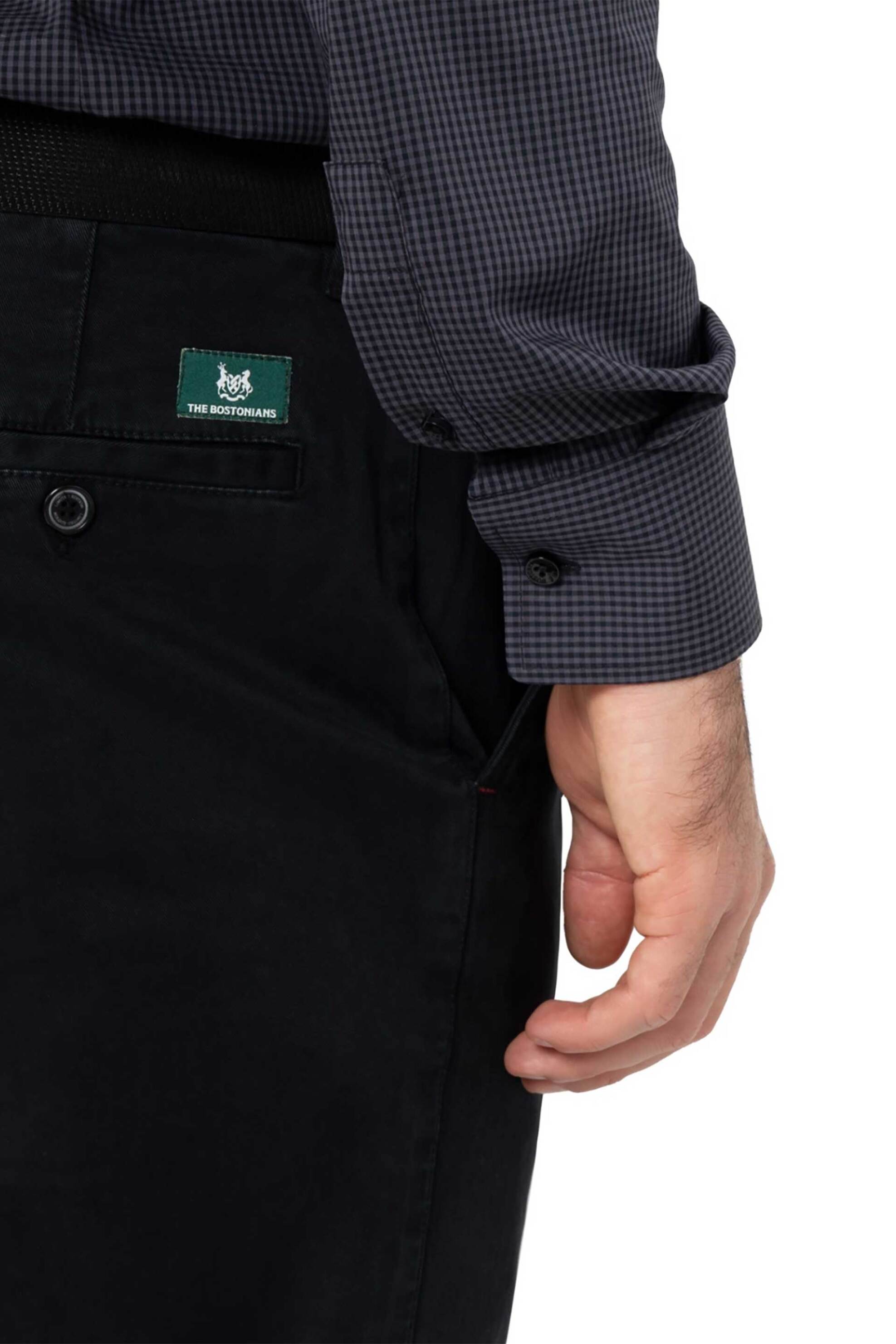 The Bostonians Ανδρικό Παντελόνι Chino Gabardine Regular Fit - Cn252602 Μαύρο