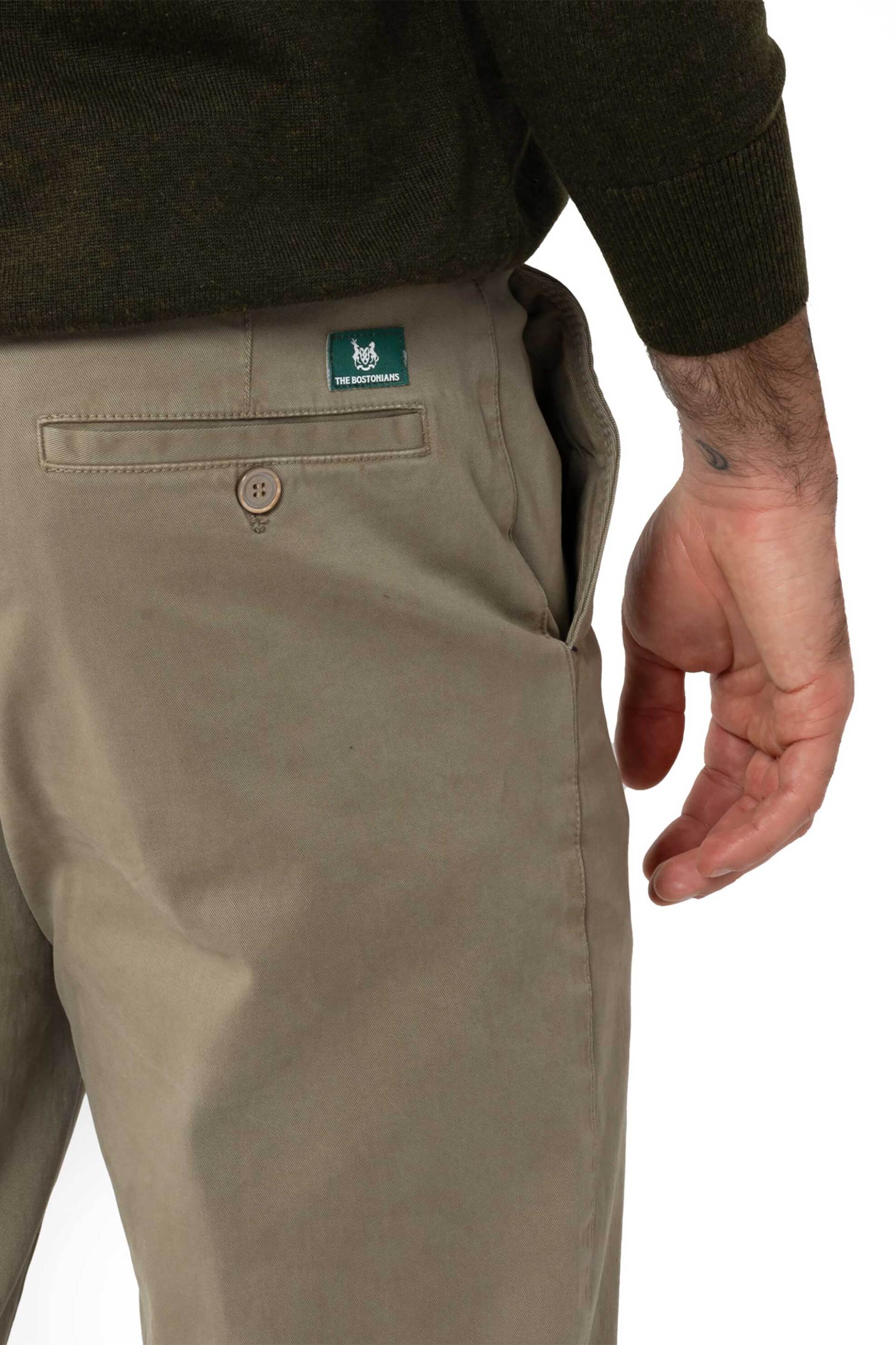 The Bostonians Ανδρικό Παντελόνι Chino Gabardine Regular Fit - Cn252602 Μπεζ