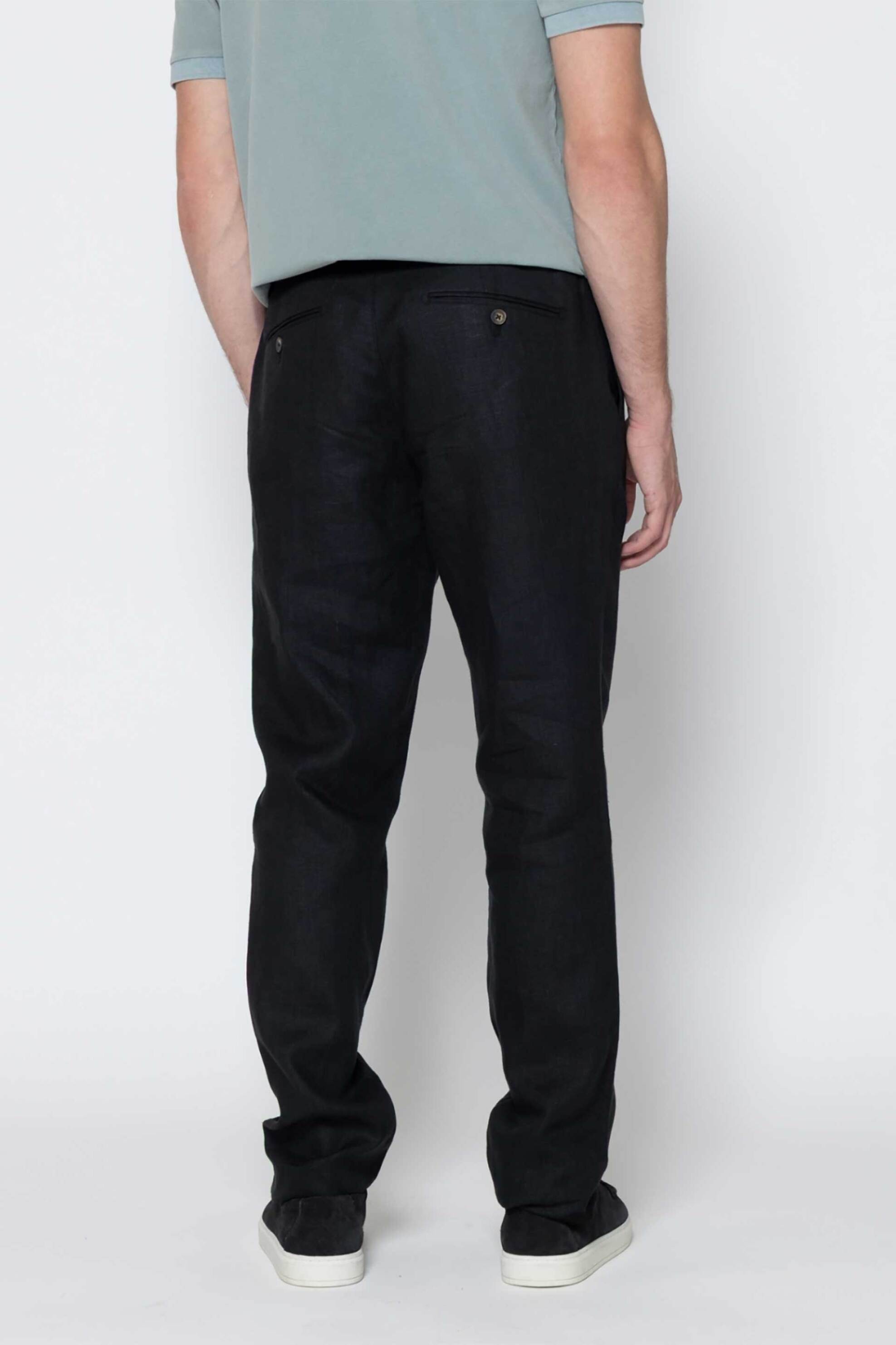 The Bostonians ανδρικό λινό παντελόνι chino Regular Fit - CN3010424 Μαύρο φωτογραφία