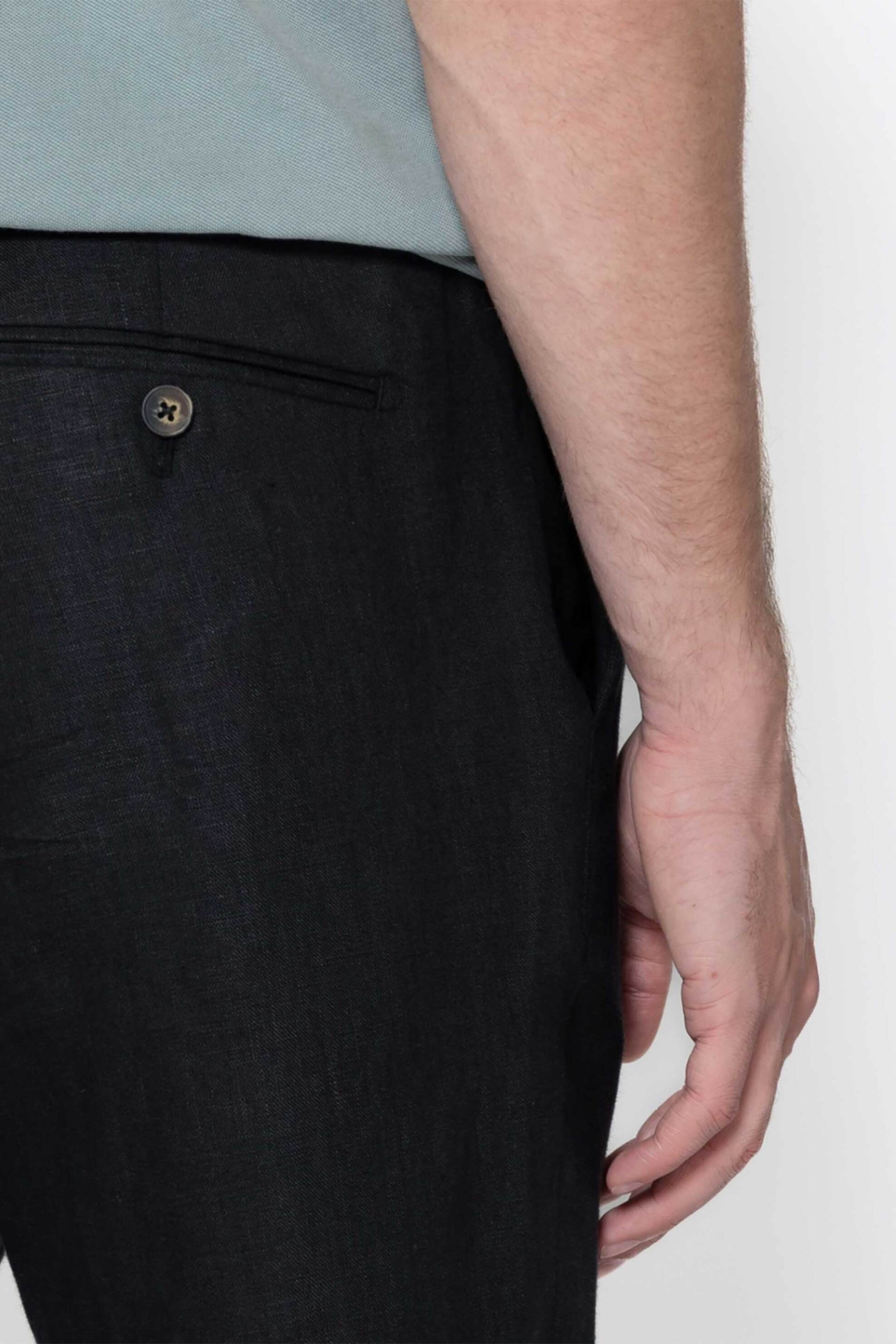 The Bostonians Ανδρικό Λινό Παντελόνι Chino Regular Fit - Cn3010424 Μαύρο