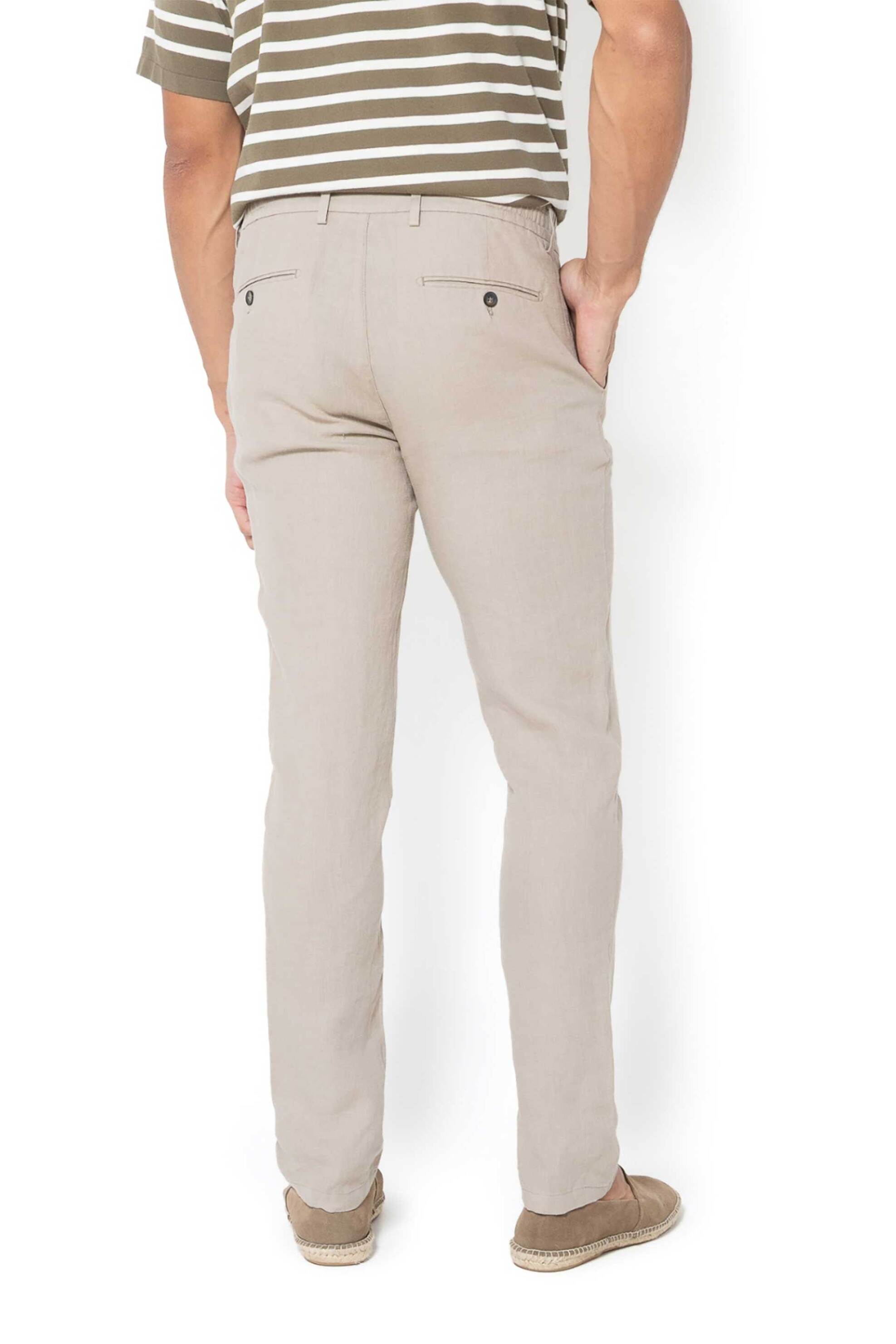 The Bostonians Ανδρικό Λινό Παντελόνι Chino Regular Fit - Cn3010424 Μπεζ