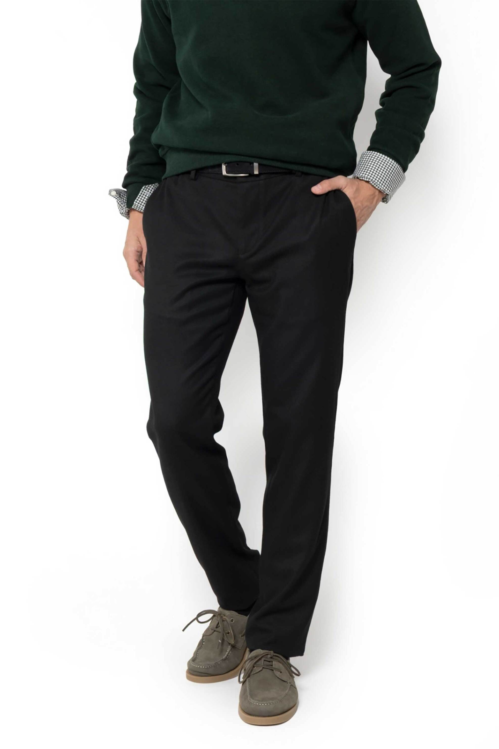 The Bostonians ανδρικό chino παντελόνι Regular Fit "Twill" - CO00104 Μαύρο