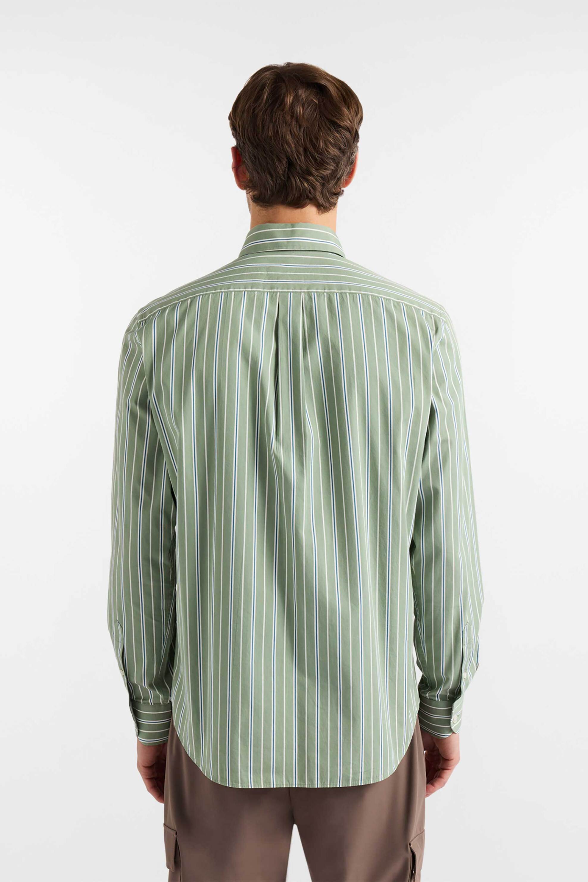 Harmont Blaine Ανδρικό Πουκάμισο Button Down με Ριγέ Σχέδιο Και Κεντημένο Λογότυπο Regular Fit - Crq011013688B Πράσινο Ανοιχτό