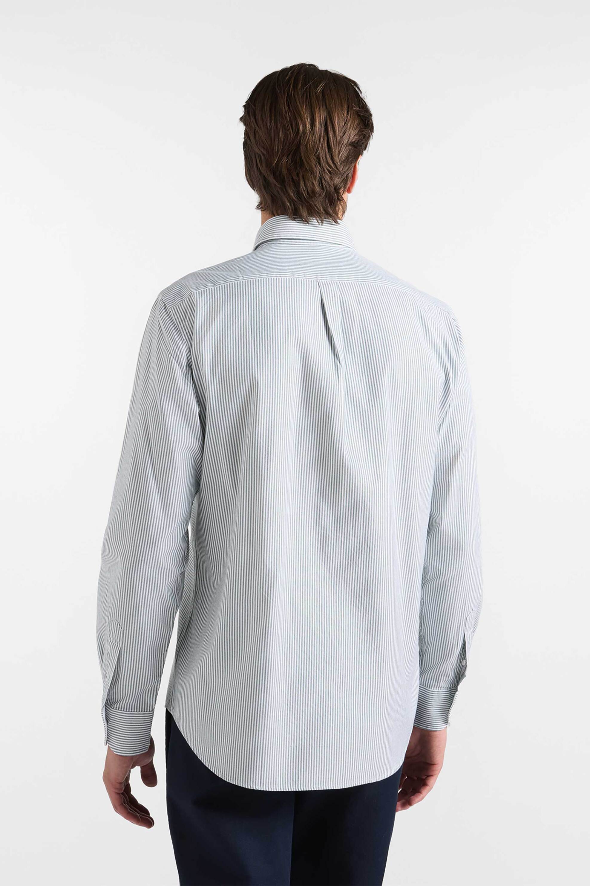 Harmont Blaine Ανδρικό Πουκάμισο Oxford Button Down με Ριγέ Σχέδιο Και Κεντημένο Λογότυπο Regular Fit - Crr011013933B Πράσινο