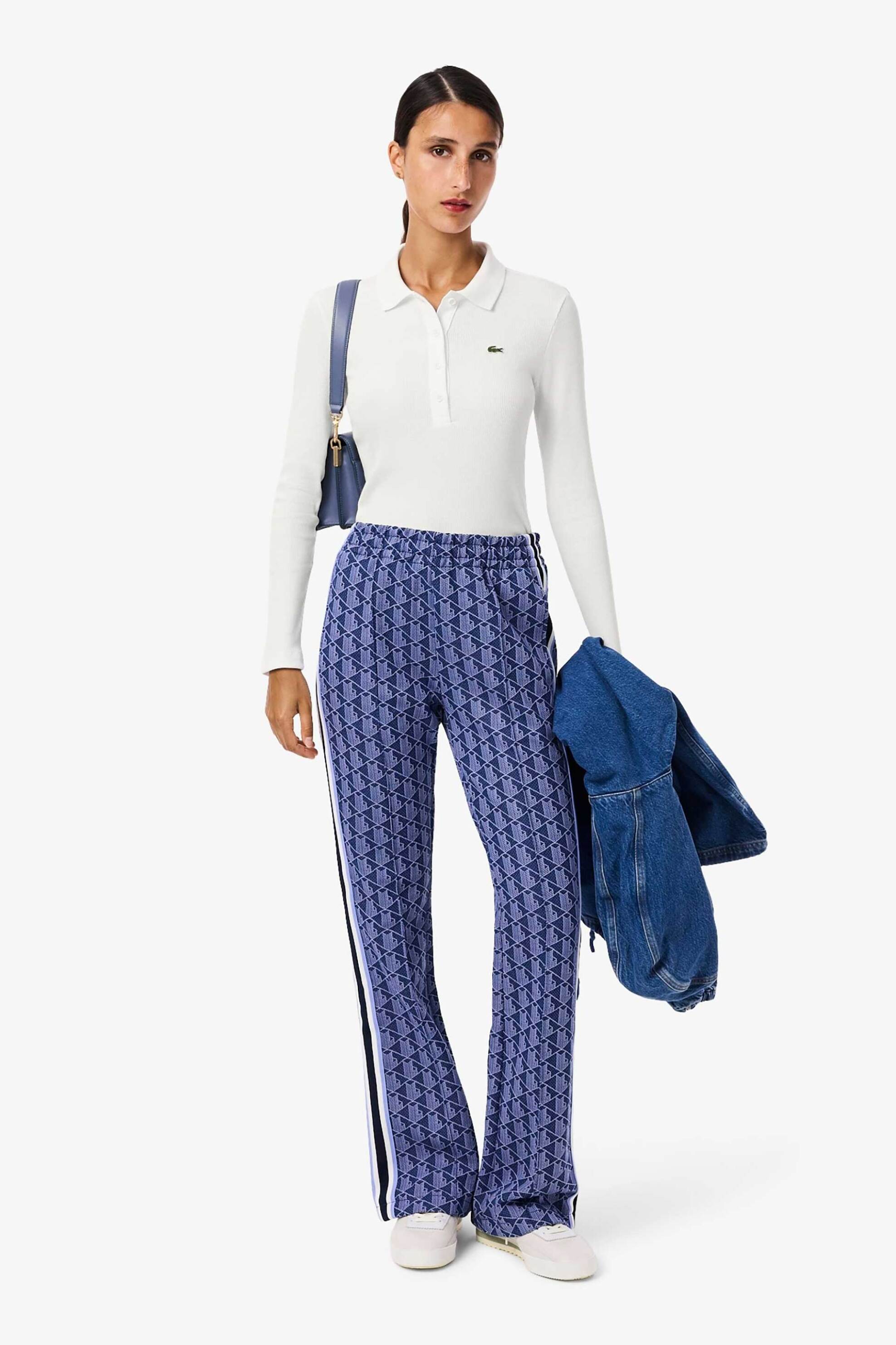 Lacoste γυναικεία μπλούζα πόλο πικέ μακρυμάνικη με κεντημένο λογότυπο Slim Fit - DF5281-00 Λευκό φωτογραφία