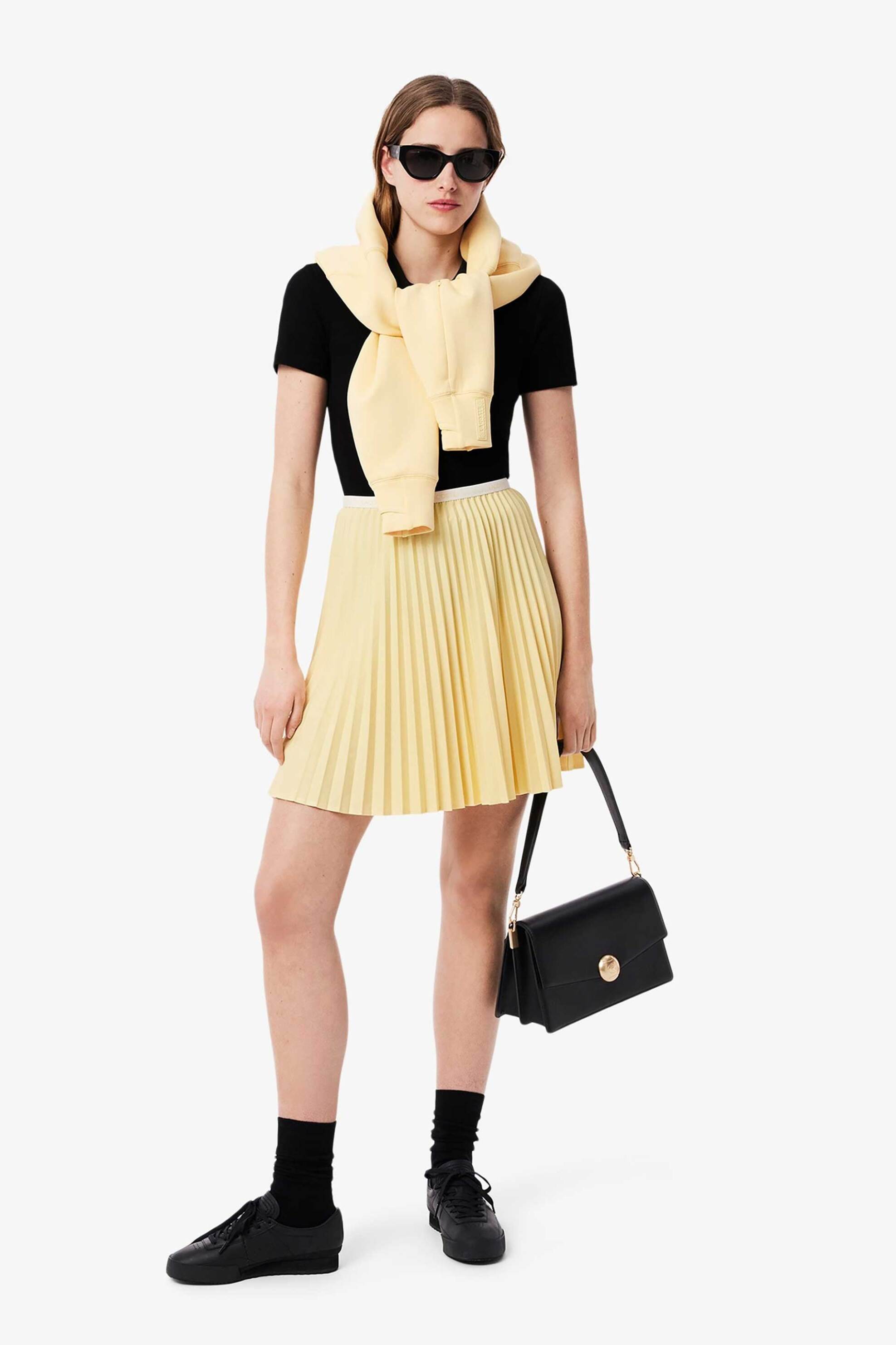 Lacoste γυναικεία μπλούζα πόλο ribbed με κεντημένο λογότυπο Slim Fit - DF5377 Μαύρο φωτογραφία