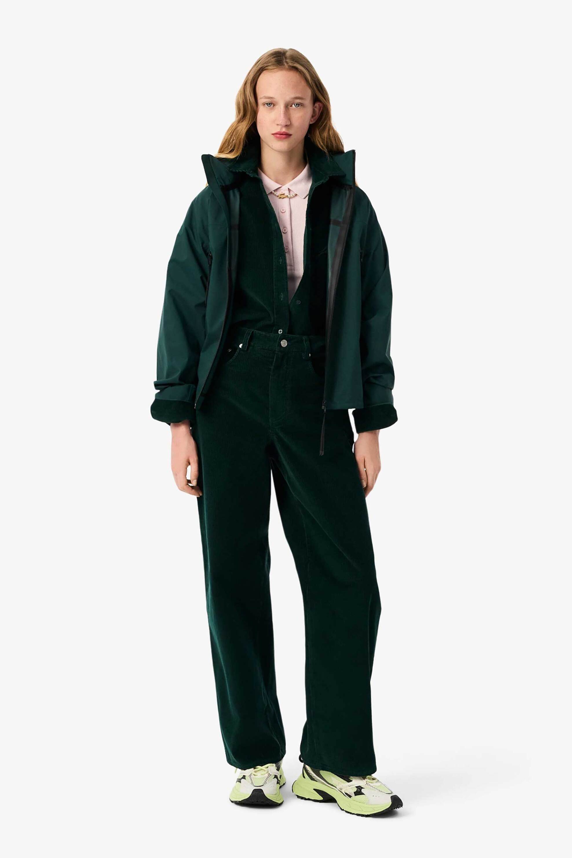 Lacoste γυναικεία μπλούζα πόλο ribbed με κεντημένο λογότυπο Slim Fit - DF5377 Ροζ Ανοιχτό φωτογραφία