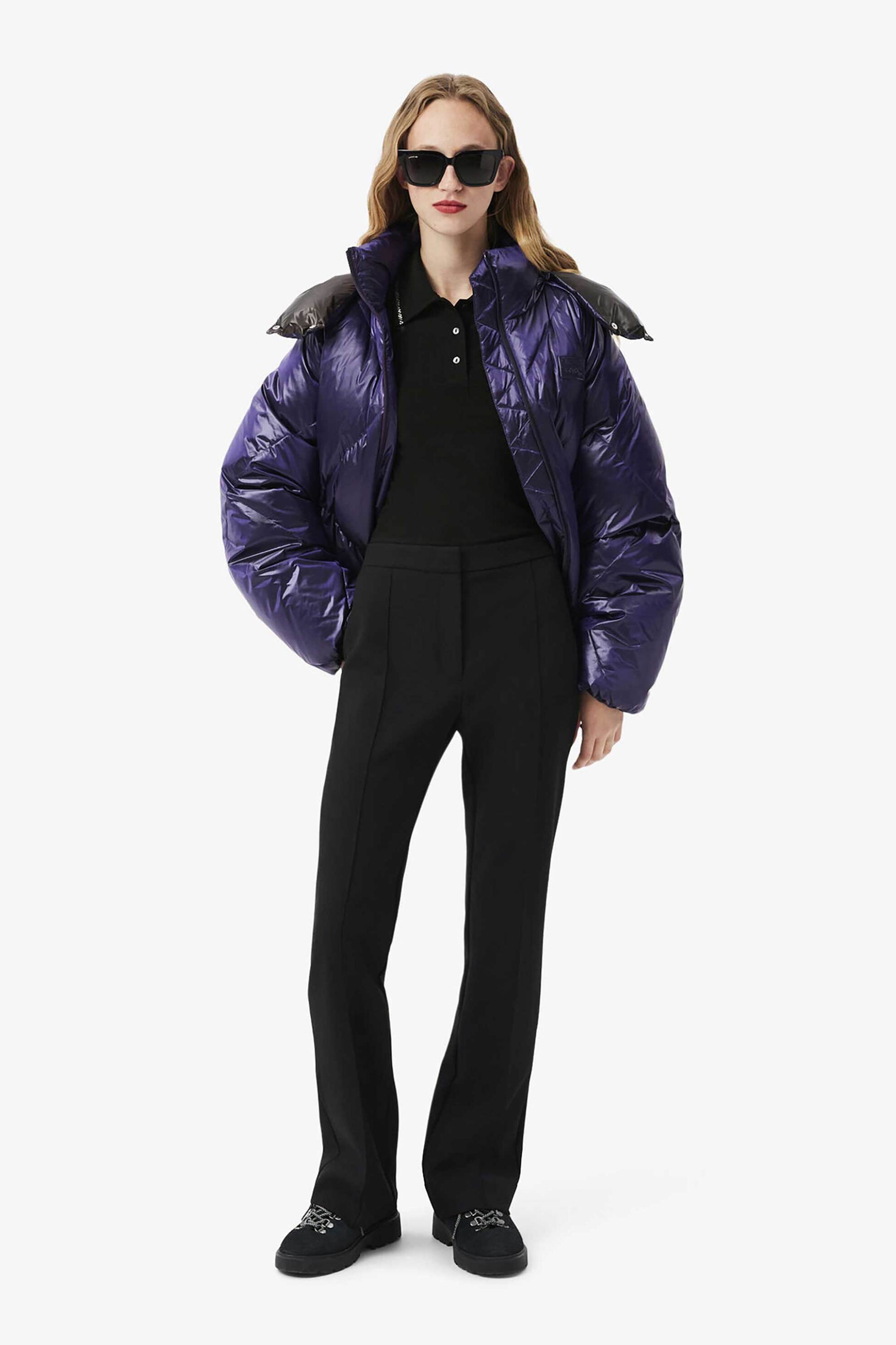 Lacoste γυναικεία μπλούζα πόλο κοντομάνικη με διακοσμητικά στρας Slim Fit - DF6262-00 Μαύρο φωτογραφία