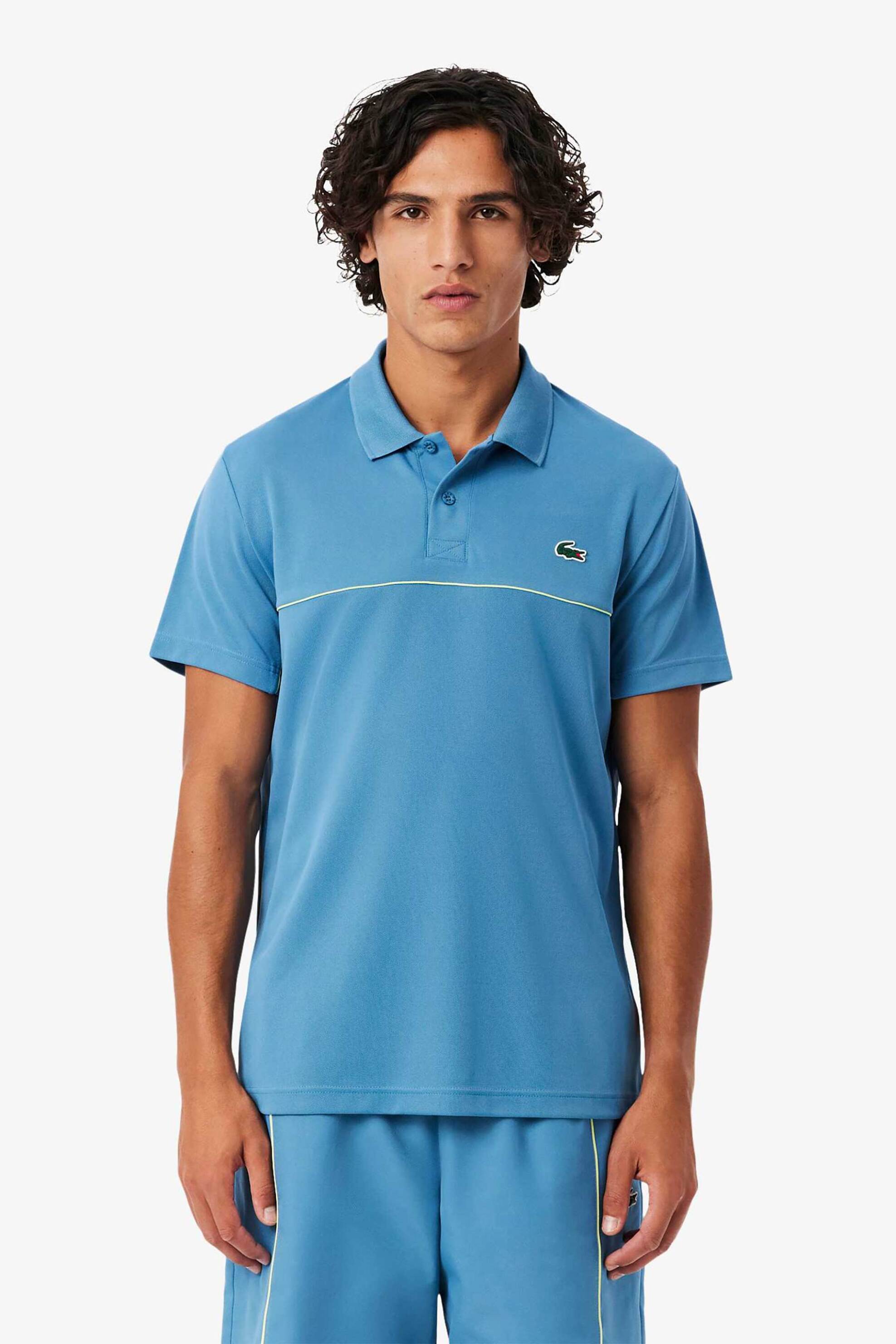 Lacoste ανδρική μπλούζα πόλο πικέ με λογότυπο Regular Fit - DH0260 Μπλε Mirage