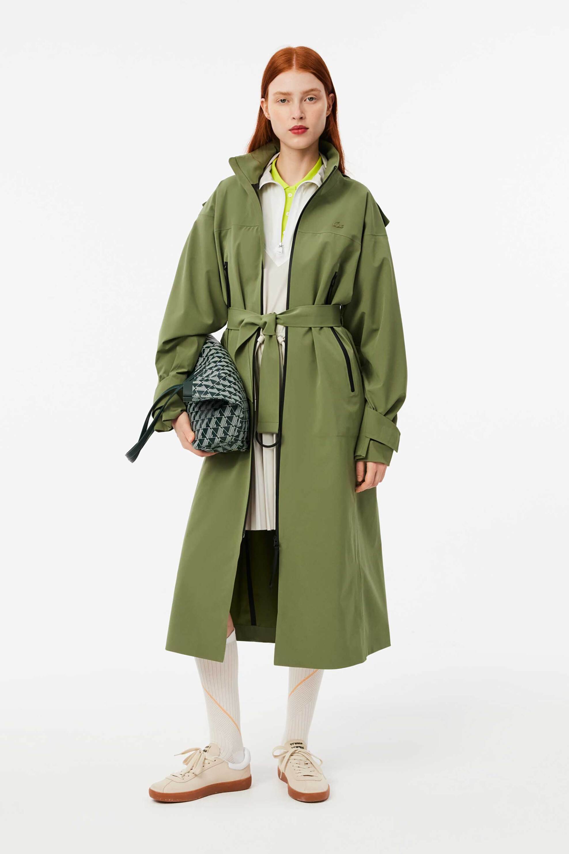 LACOSTE Lacoste γυναικείο mini φόρεμα με πλισέ κάτω μέρος και λογότυπο Relaxed Fit - EF3250-00 Μπεζ - 3