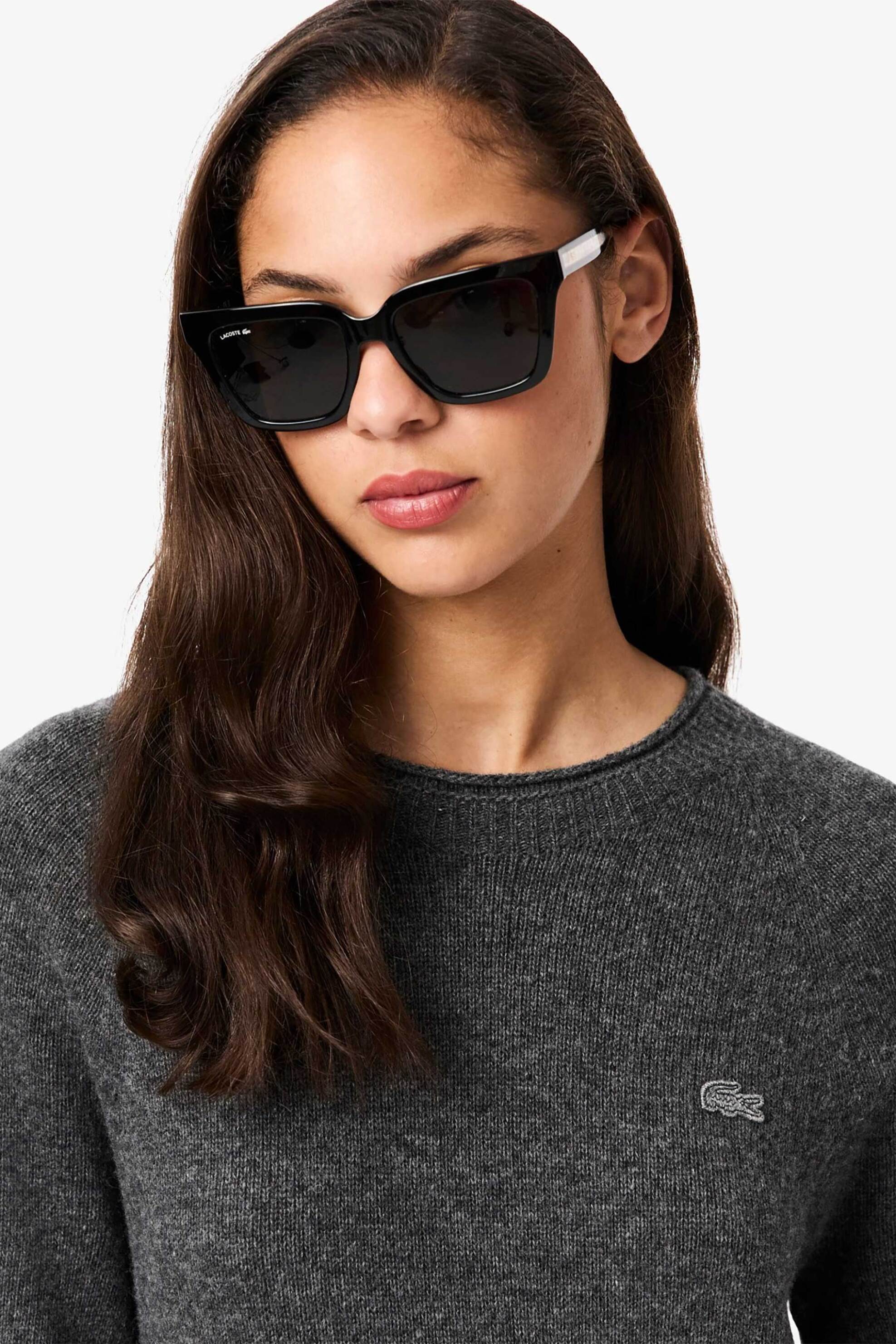 Lacoste γυναικείο μάλλινο mini φόρεμα με κεντημένο λογότυπο - EF4161 Ανθρακί φωτογραφία