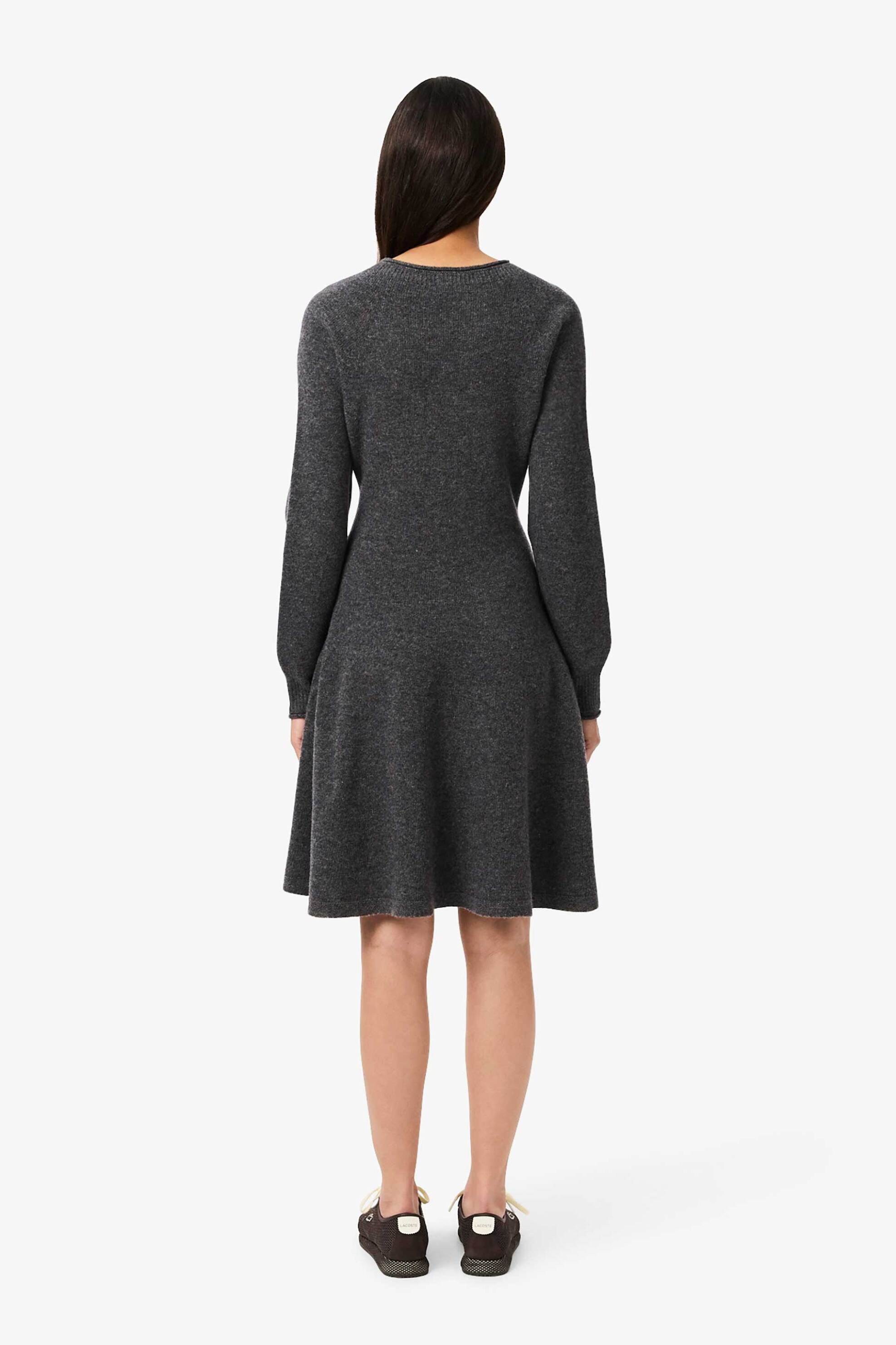 Lacoste γυναικείο μάλλινο mini φόρεμα με κεντημένο λογότυπο - EF4161 Ανθρακί φωτογραφία