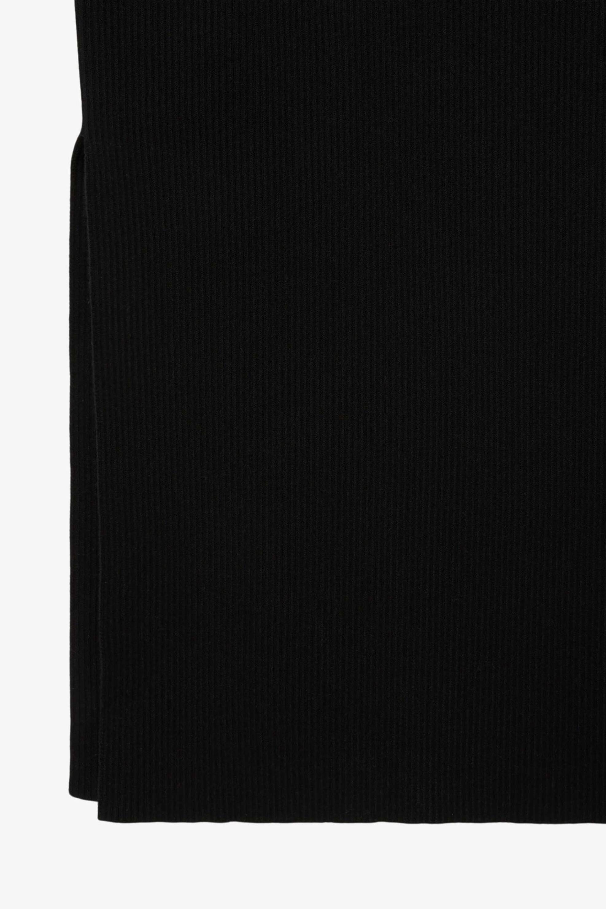 LACOSTE Lacoste γυναικείο midi φόρεμα πλεκτό με ribbed ύφανση - EF4175 Μαύρο - 3