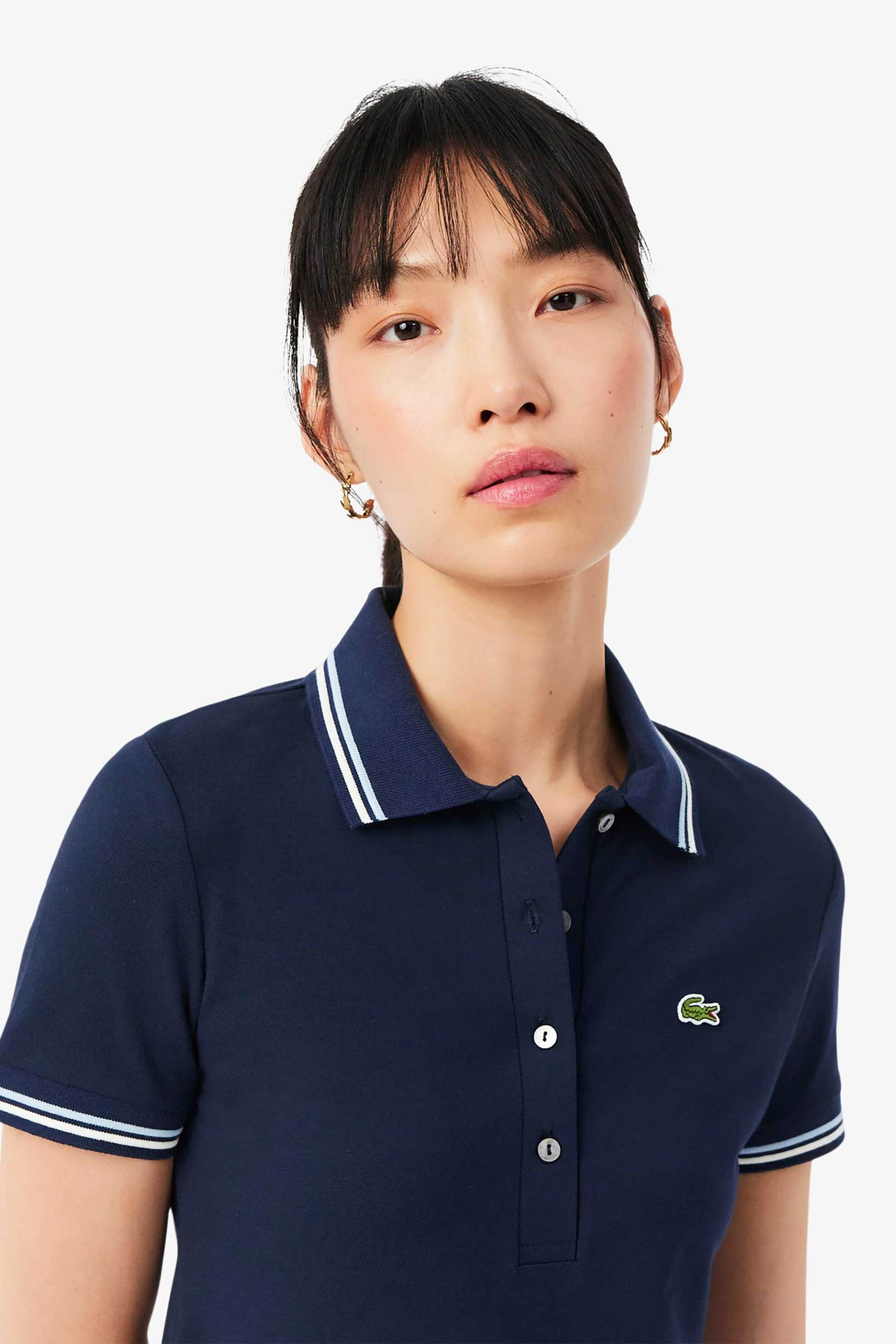 LACOSTE Lacoste γυναικείο mini φόρεμα πόλο με λογότυπο Flared Fit - EF5288 Μπλε Σκούρο - 2