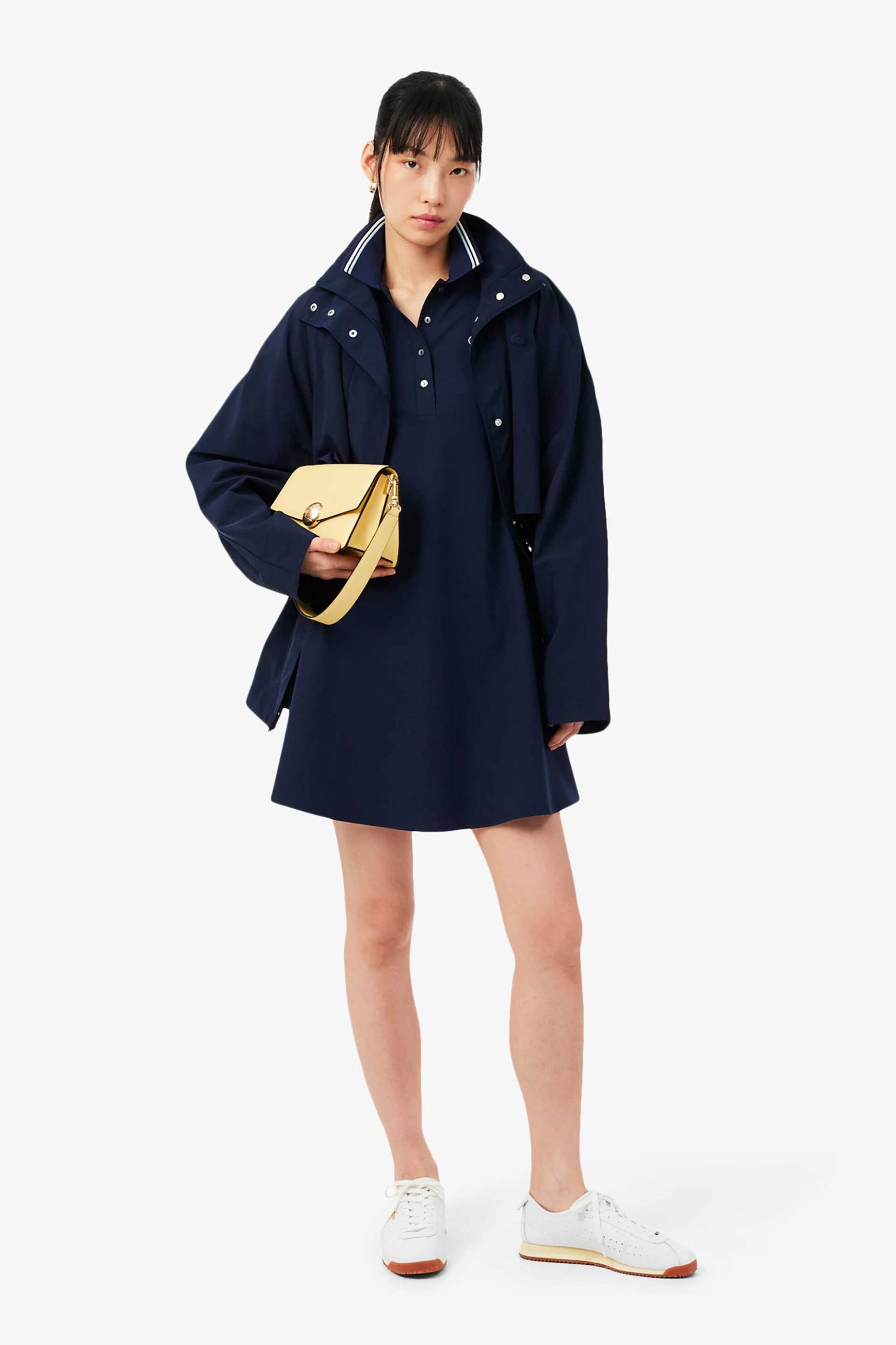 LACOSTE Lacoste γυναικείο mini φόρεμα πόλο με λογότυπο Flared Fit - EF5288 Μπλε Σκούρο - 3