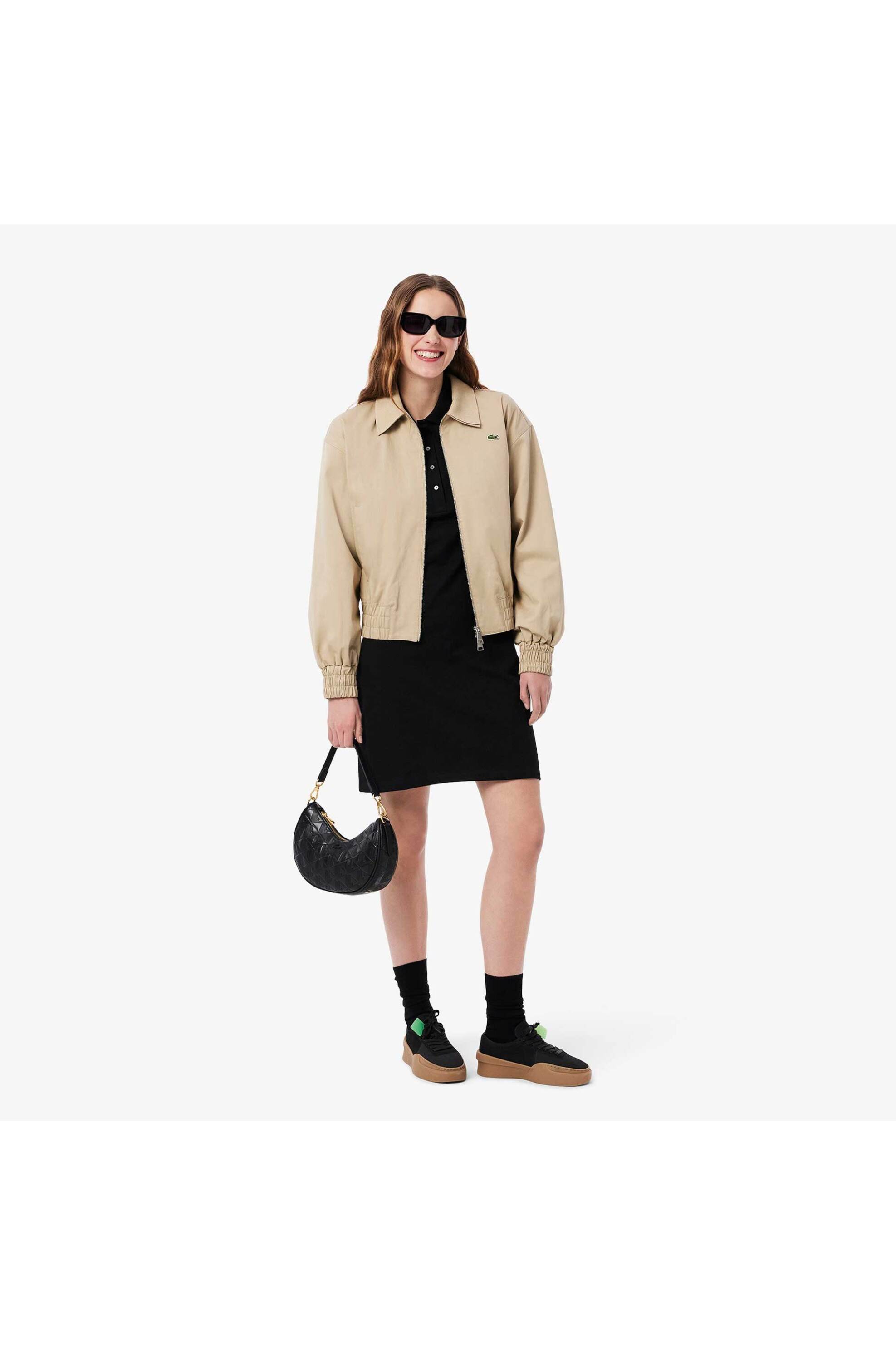 Lacoste γυναικείο mini φόρεμα πόλο πικέ με κεντημένο λογότυπο Slim Fit - EF5473 Μαύρο φωτογραφία