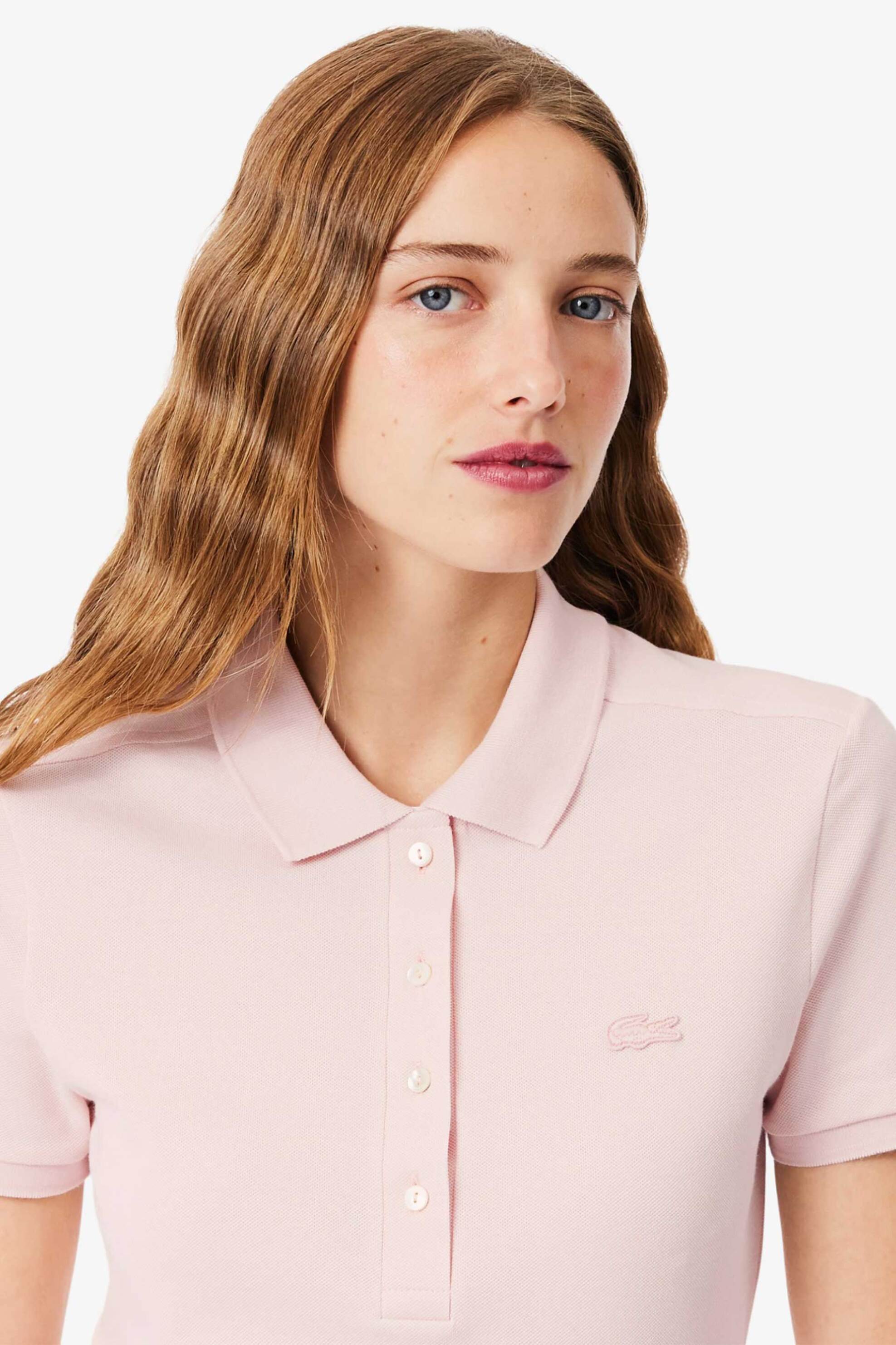 LACOSTE Lacoste γυναικείο mini φόρεμα πόλο πικέ με κεντημένο λογότυπο Slim Fit - EF5473 Nude - 2