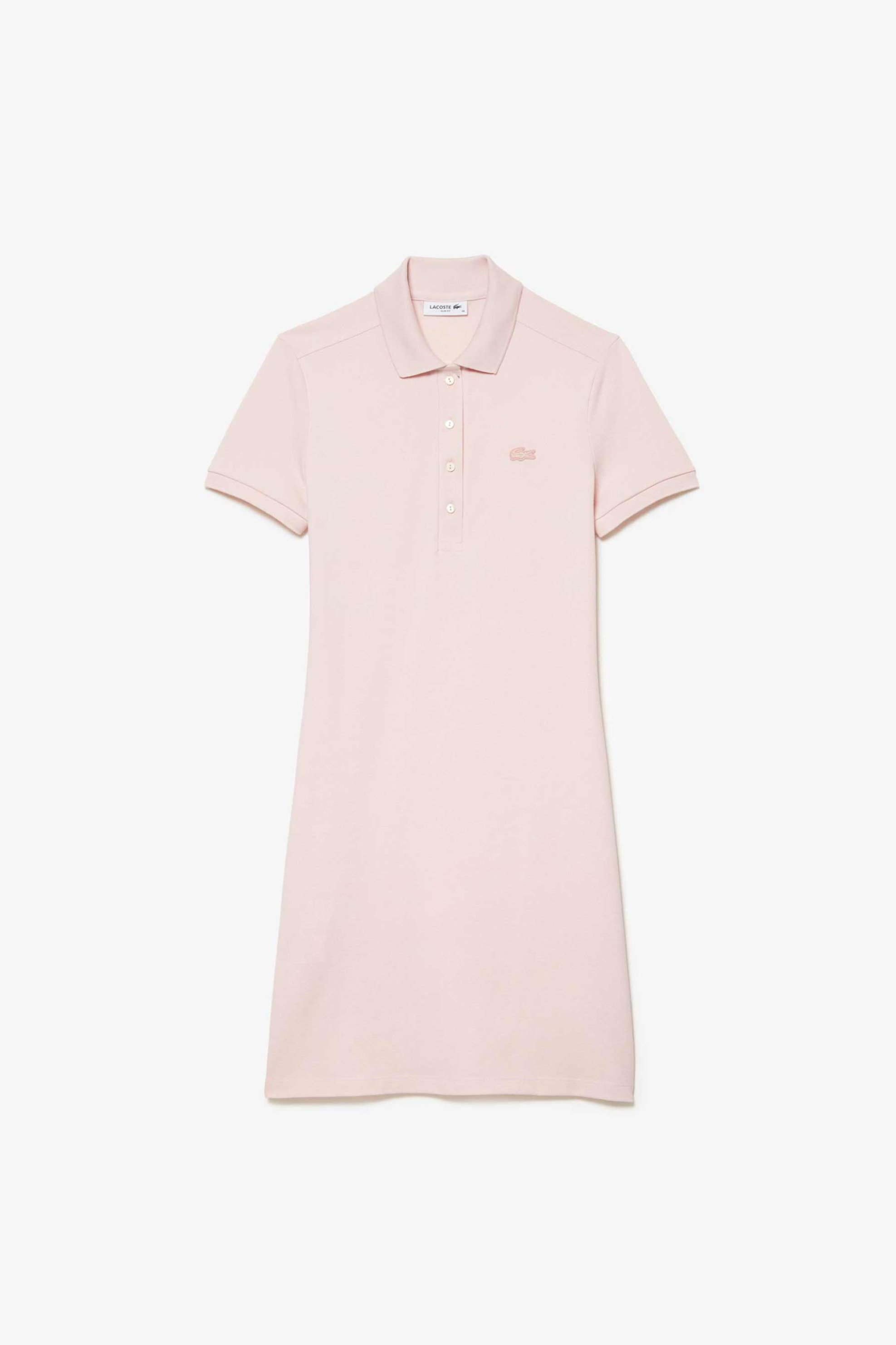 LACOSTE Lacoste γυναικείο mini φόρεμα πόλο πικέ με κεντημένο λογότυπο Slim Fit - EF5473 Nude - 4