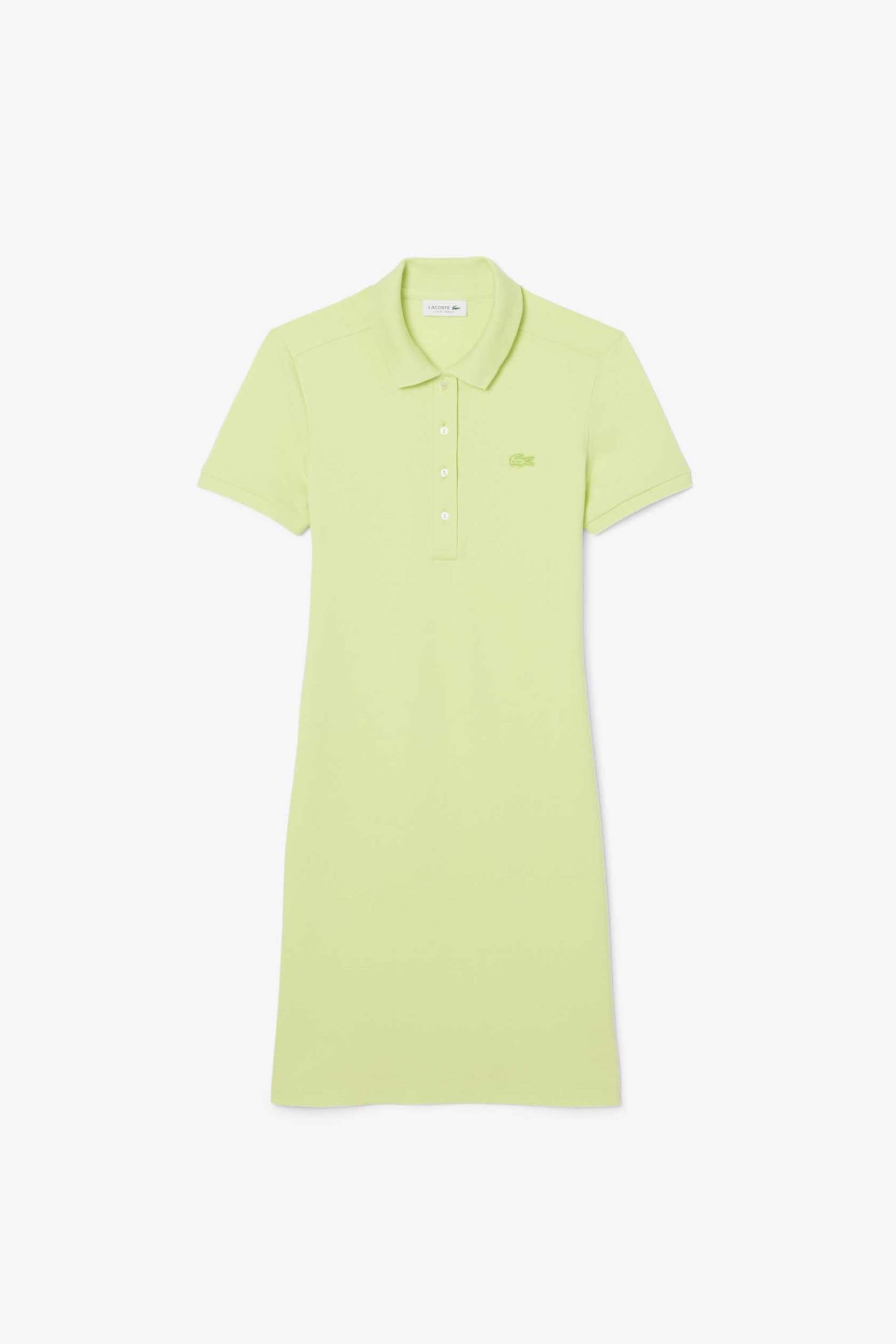 Lacoste Lacoste γυναικείο mini φόρεμα πόλο πικέ με κεντημένο λογότυπο Slim Fit - EF5473 Πράσινο Lime