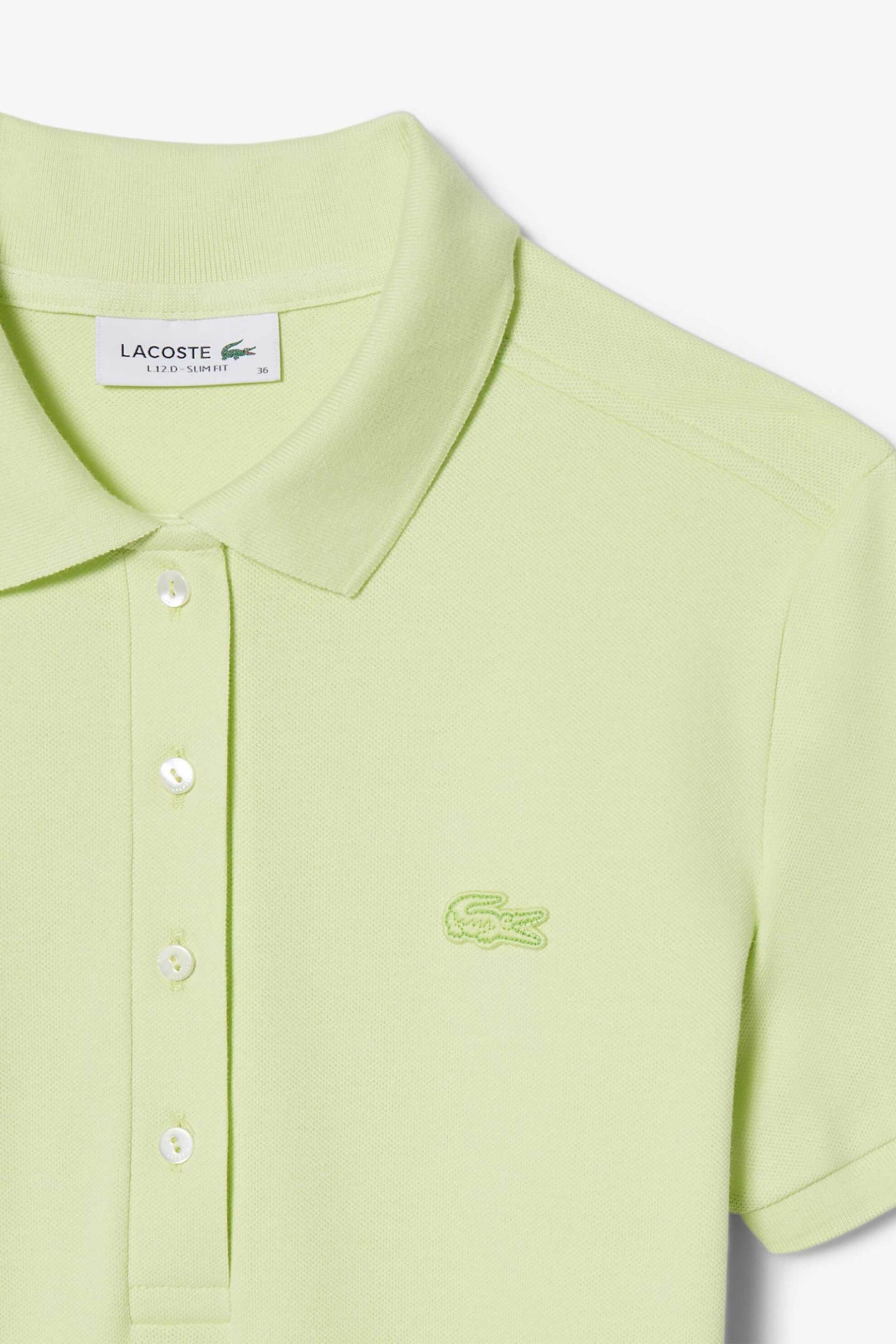 LACOSTE Lacoste γυναικείο mini φόρεμα πόλο πικέ με κεντημένο λογότυπο Slim Fit - EF5473 Πράσινο Lime - 2