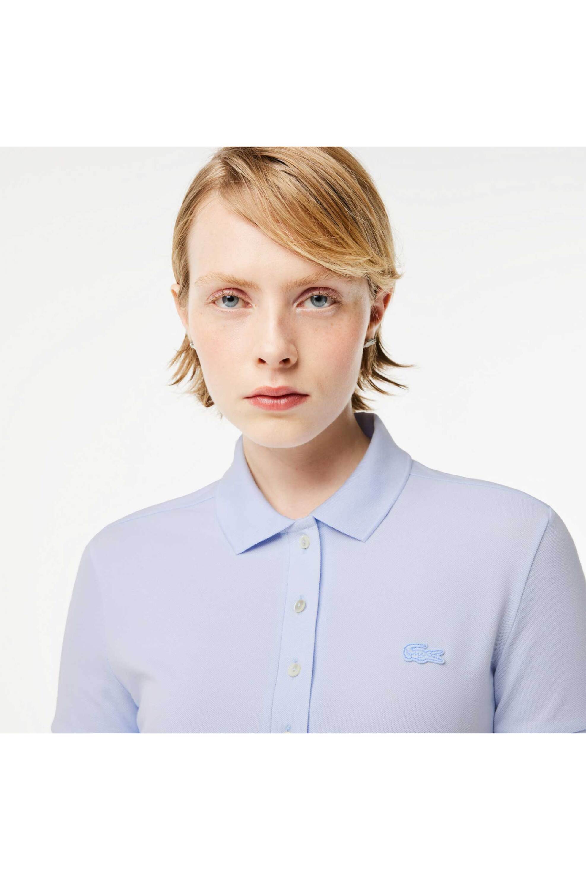 LACOSTE Lacoste γυναικείο mini φόρεμα πόλο πικέ με κεντημένο λογότυπο Slim Fit - EF5473 Μπλε Ανοιχτό - 2