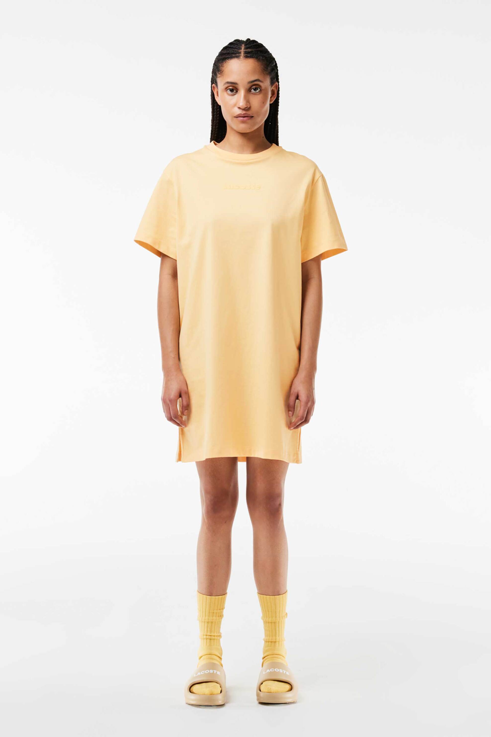 Γυναικεία Ρούχα & Αξεσουάρ > Γυναικεία Ρούχα > Γυναικεία Φορέματα > Γυναικεία Φορέματα Μίνι Lacoste γυναικείο mini φόρεμα σε στυλ T-Shirt με λογότυπο - EF7287 Κίτρινο