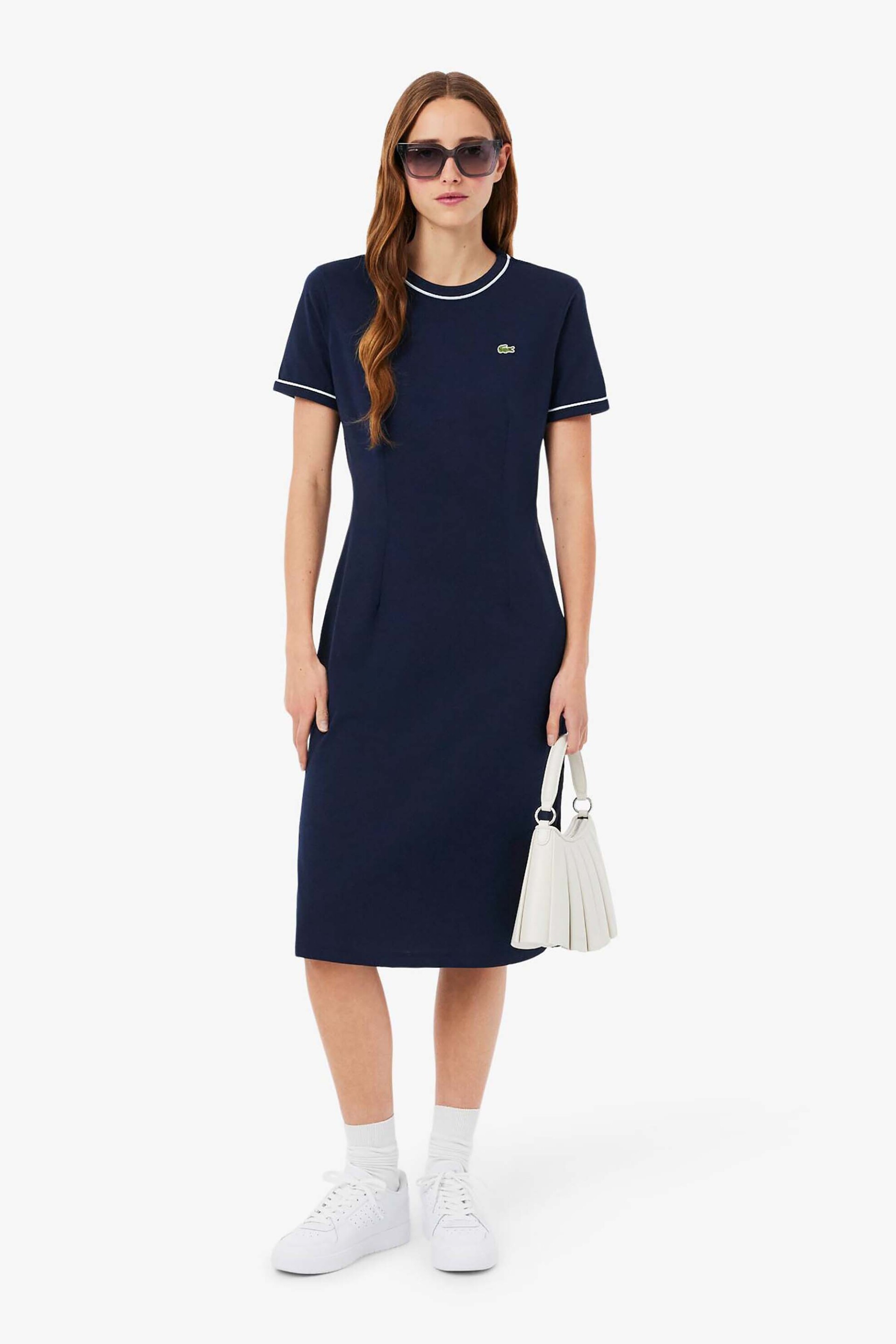 LACOSTE Lacoste γυναικείο mini φόρεμα με contrast trims και λογότυπο Slim Fit - EF9855 Μπλε Σκούρο - 3