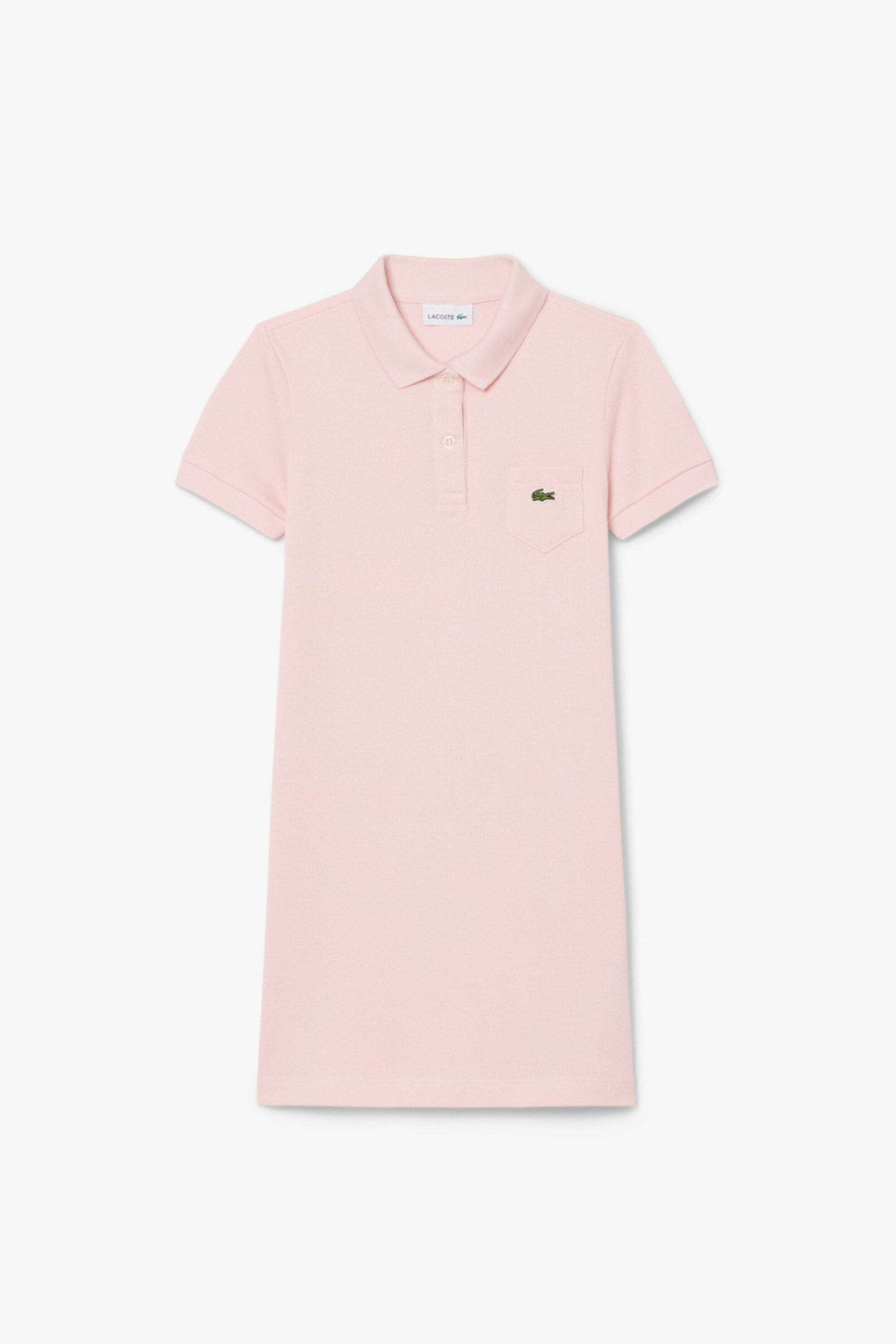 Lacoste Παιδικό Φόρεμα Πόλο Πικέ με Κεντημένο Λογότυπο Straight Fit - Ej1277 Ροζ Ανοιχτό