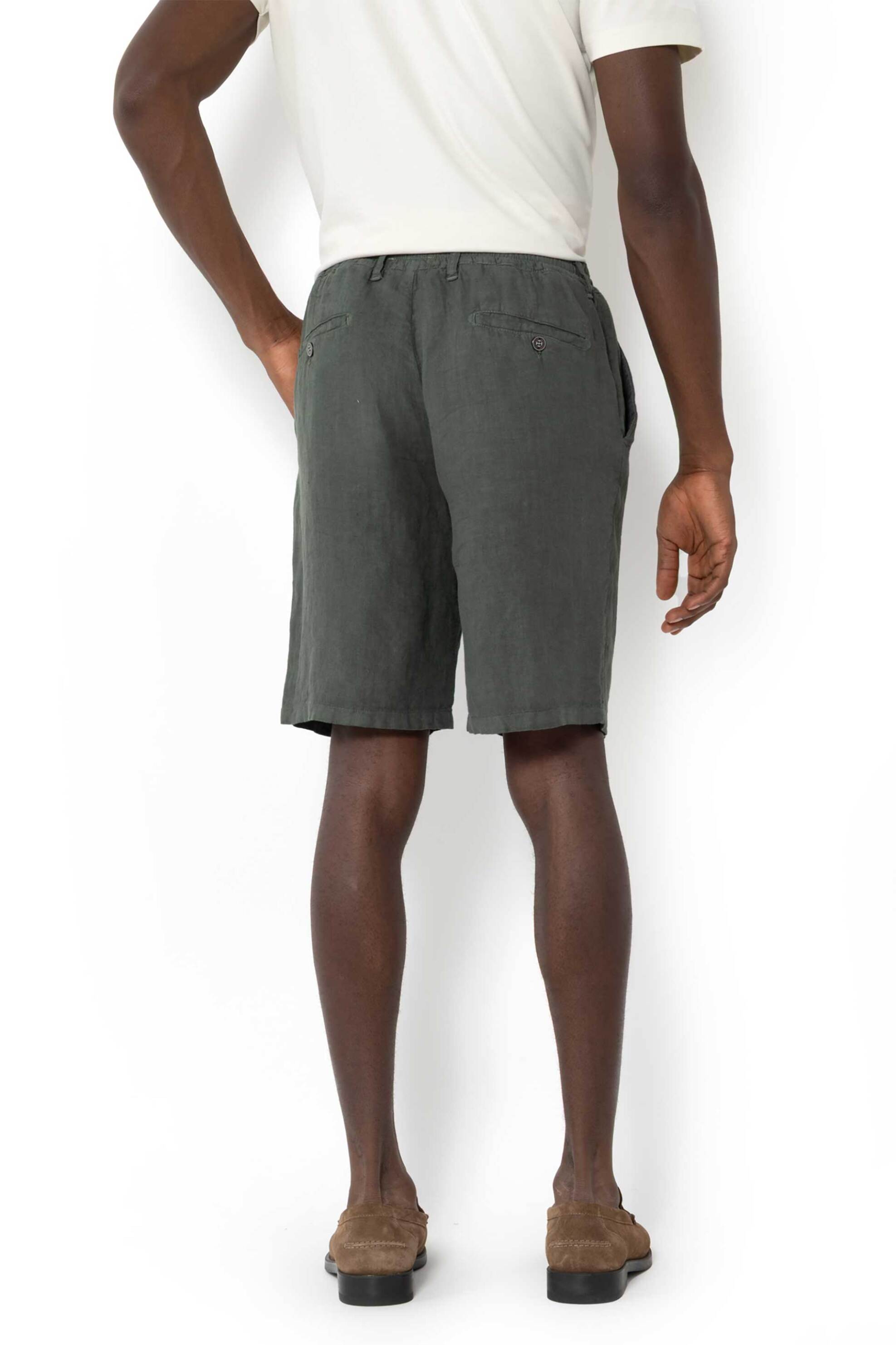 The Bostonians Ανδρική Λινή Βερμούδα Chino Regular Fit - En0052025 Χακί