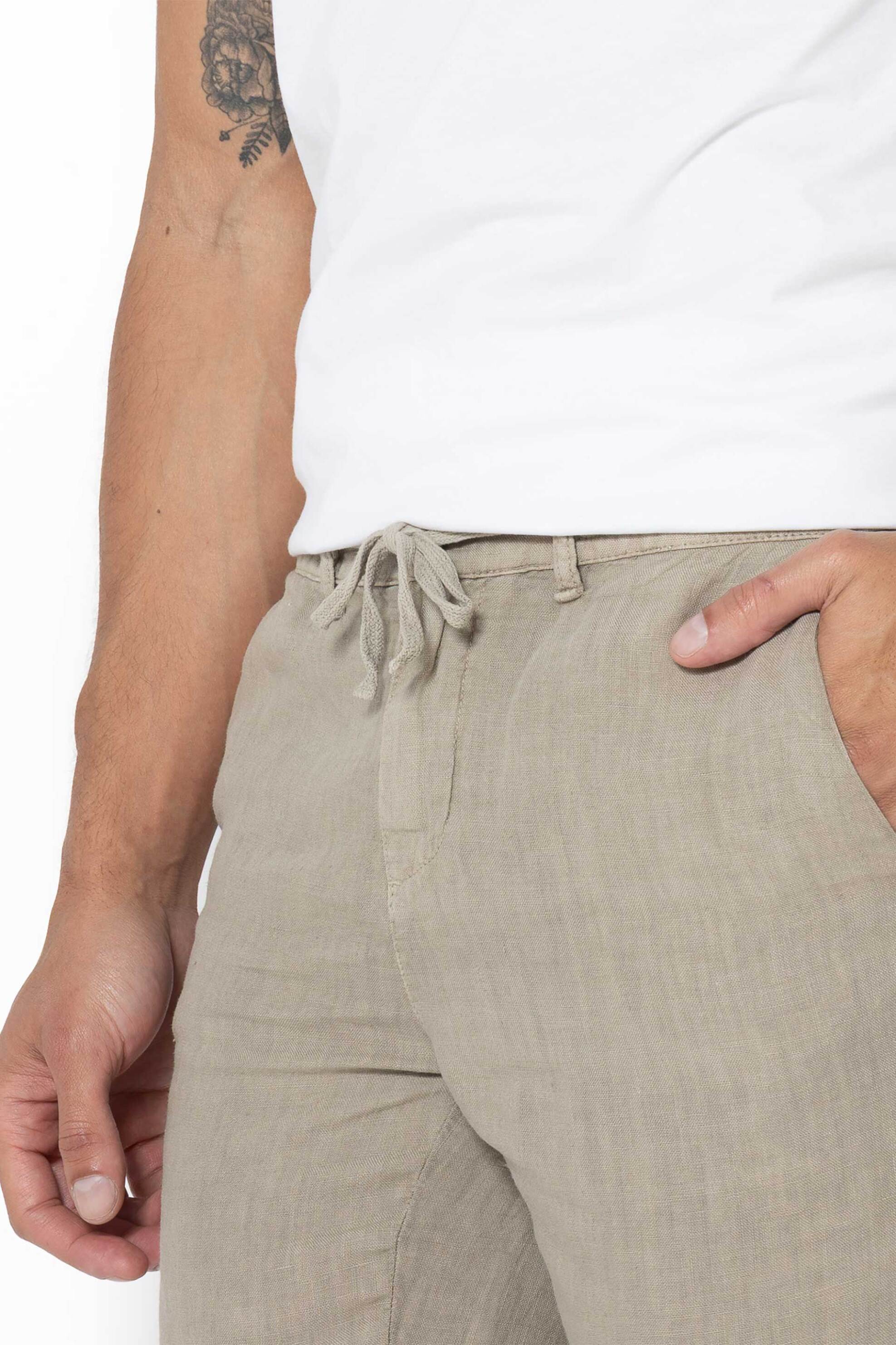 The Bostonians Ανδρική Λινή Βερμούδα Chino Regular Fit - En0052025 Μπεζ