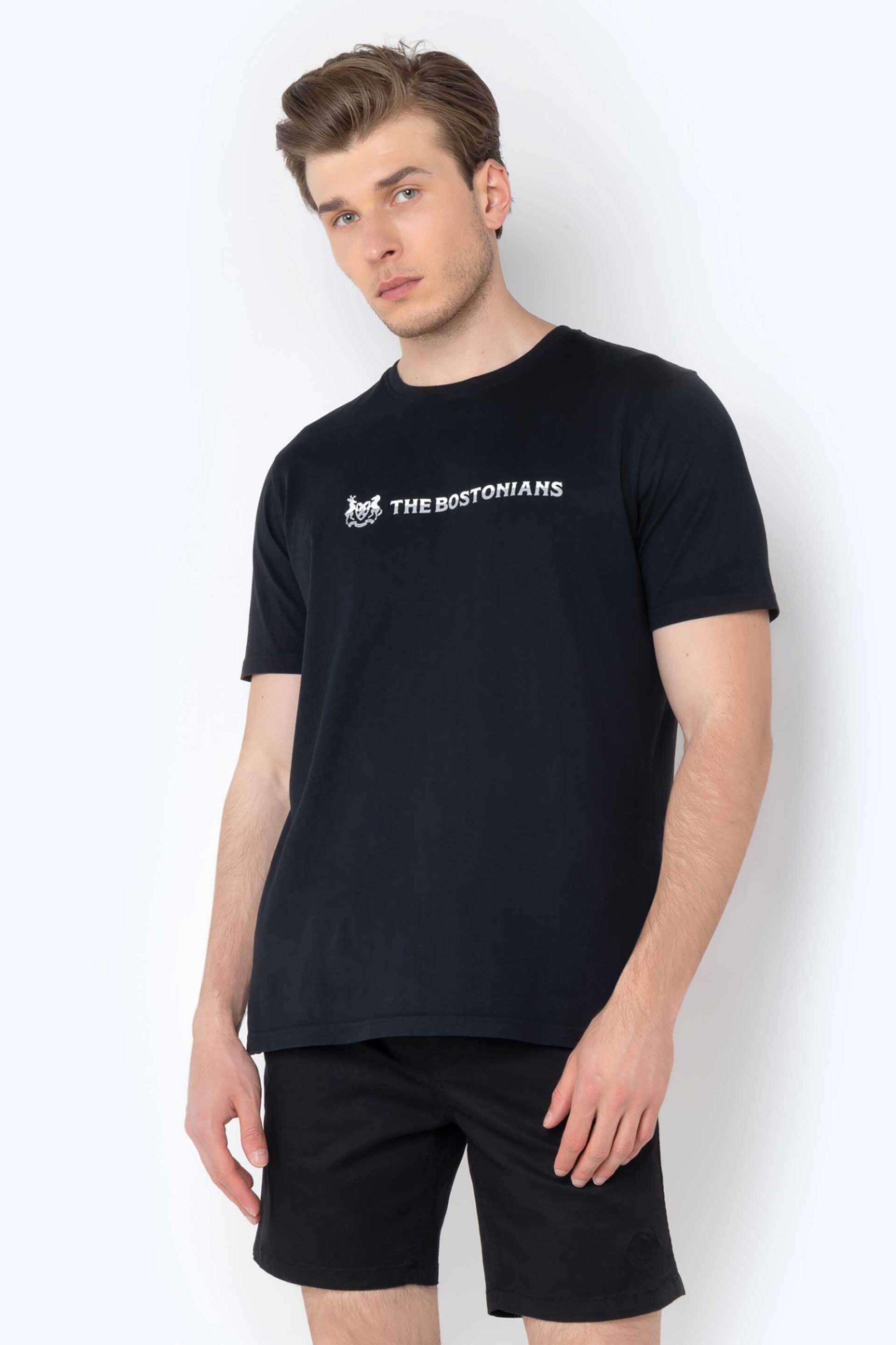 The Bostonians ανδρική βερμούδα με ελαστική μέση Regular Fit - EN202402 Μαύρο