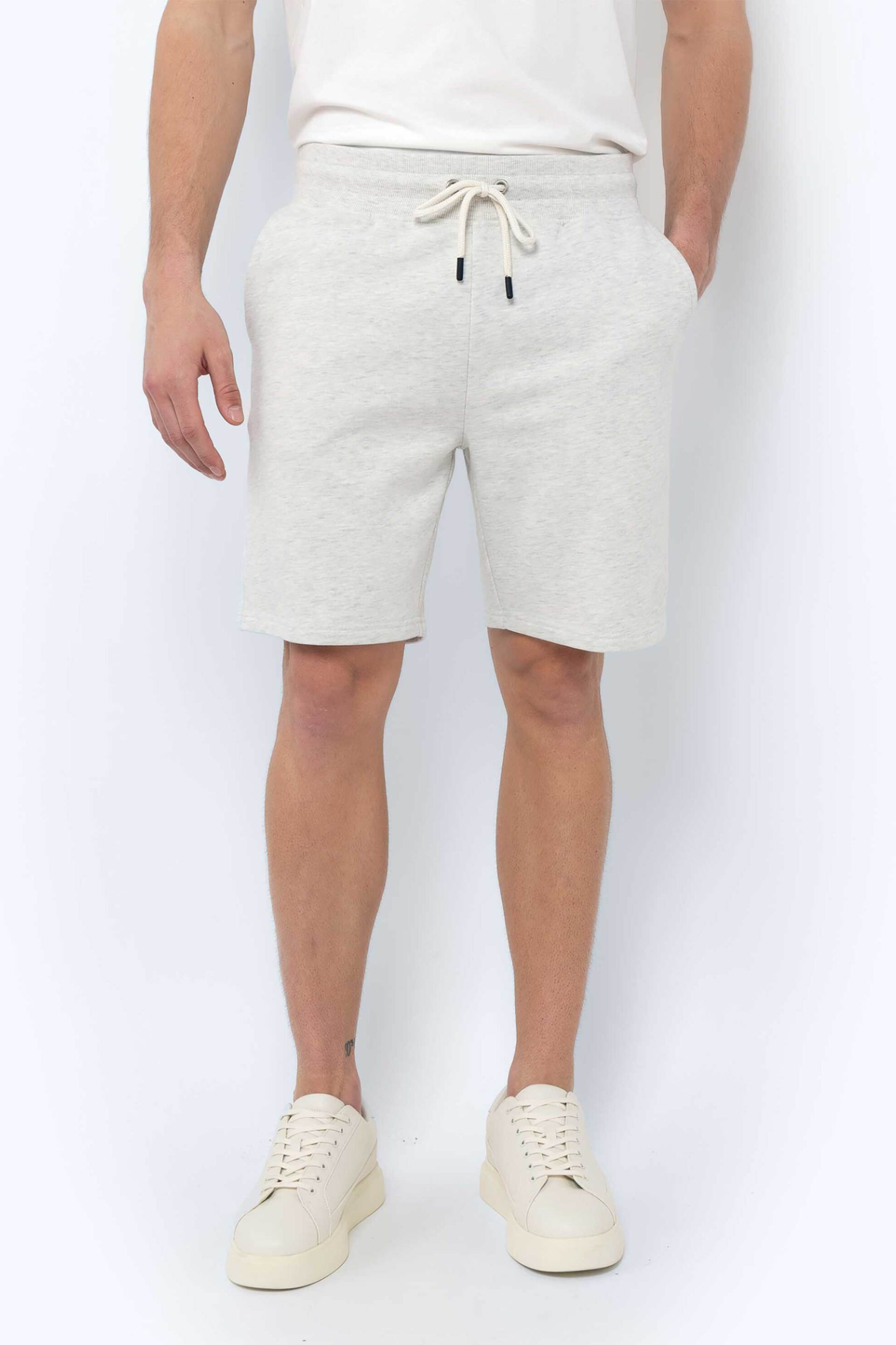 The Bostonians ανδρικό μονόχρωμο σορτς με ελαστική μέση Regular Fit "Essential" - EN202405 Γκρι