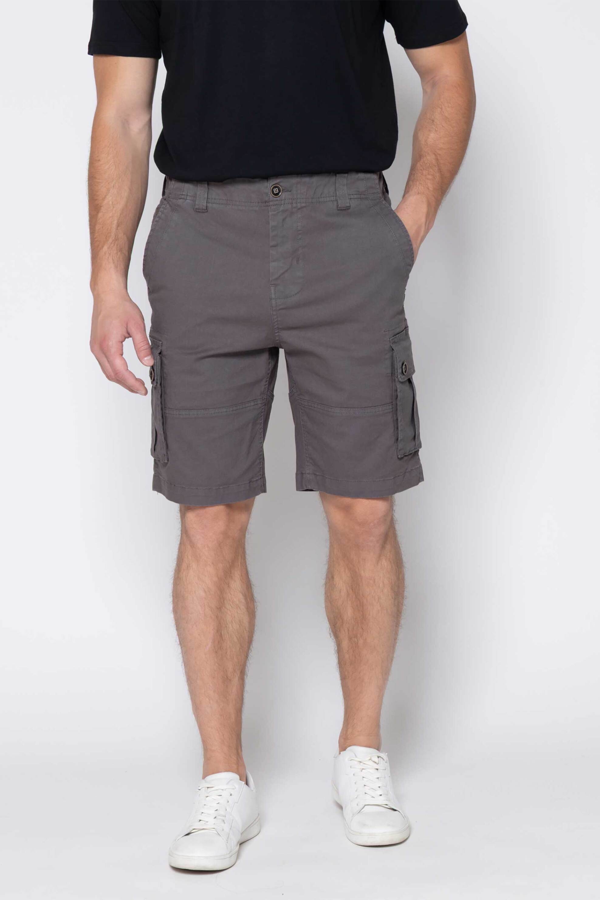 The Bostonians ανδρική βερμούδα cargo Regular Fit - EN202610 Γκρι Σκούρο