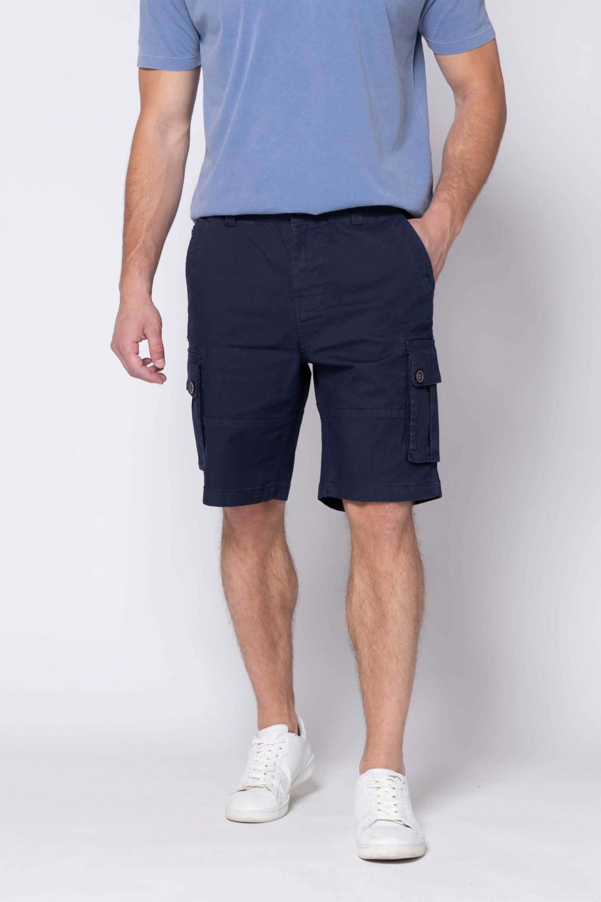 The Bostonians ανδρική βερμούδα cargo Regular Fit - EN202610 Μπλε Marine