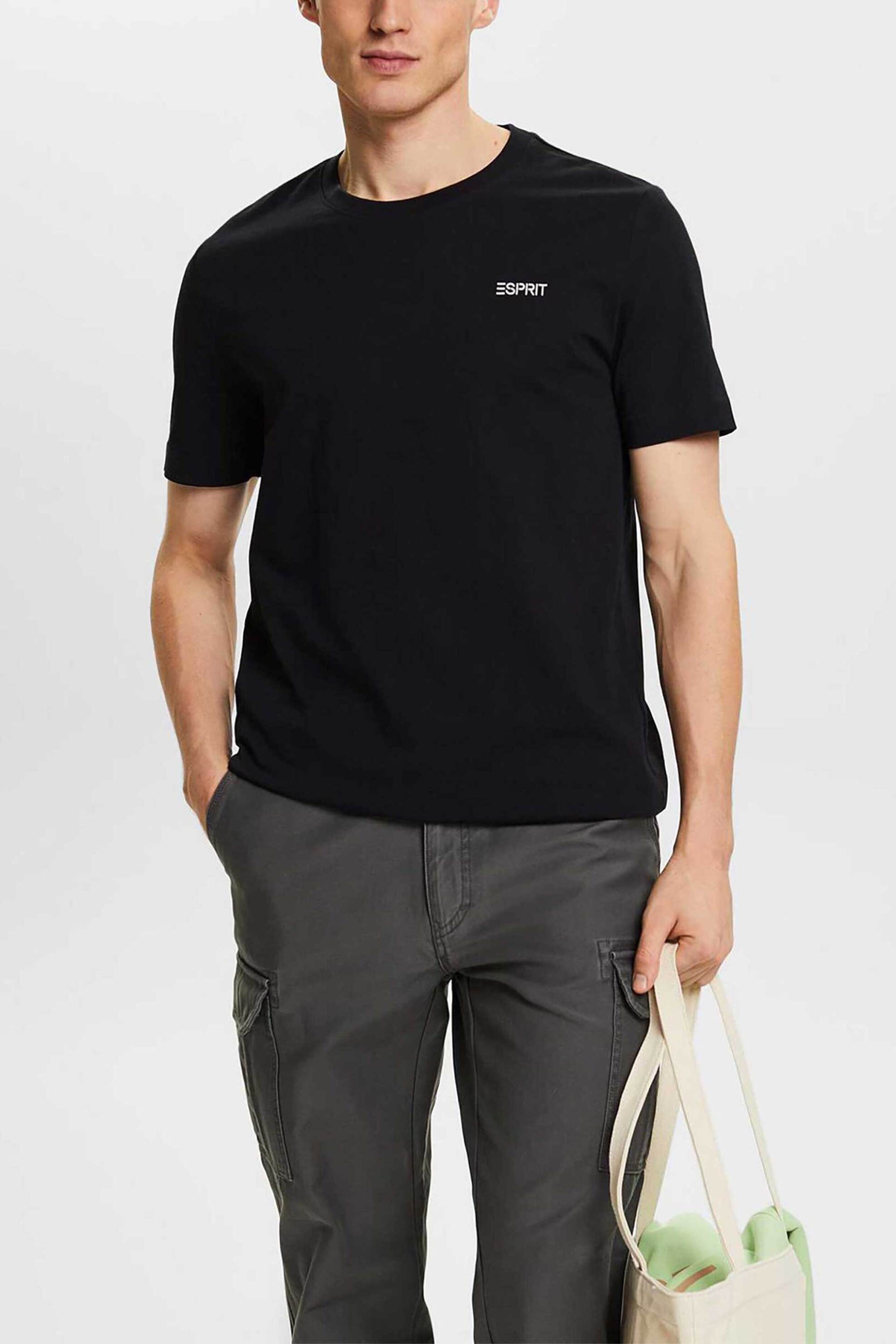 Ανδρική Μόδα > Ανδρικά Ρούχα > Ανδρικές Μπλούζες > Ανδρικά T-Shirts Esprit ανδρικό T-shirt με logo print Slim Fit - 014EE2K308 Μαύρο