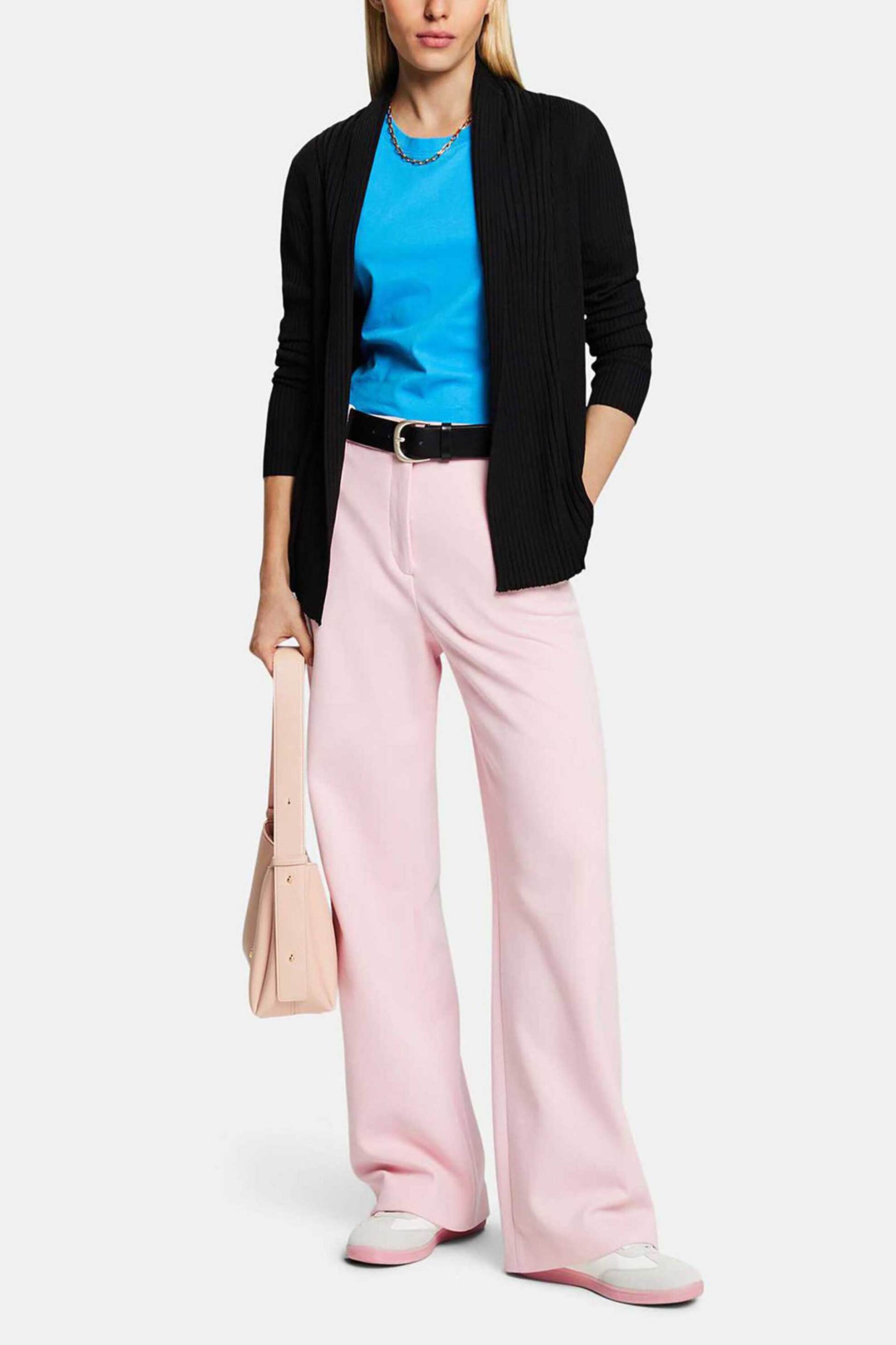 Esprit γυναικεία πλεκτή ζακέτα ribbed Straight Fit - 994EE1I301 Μαύρο φωτογραφία