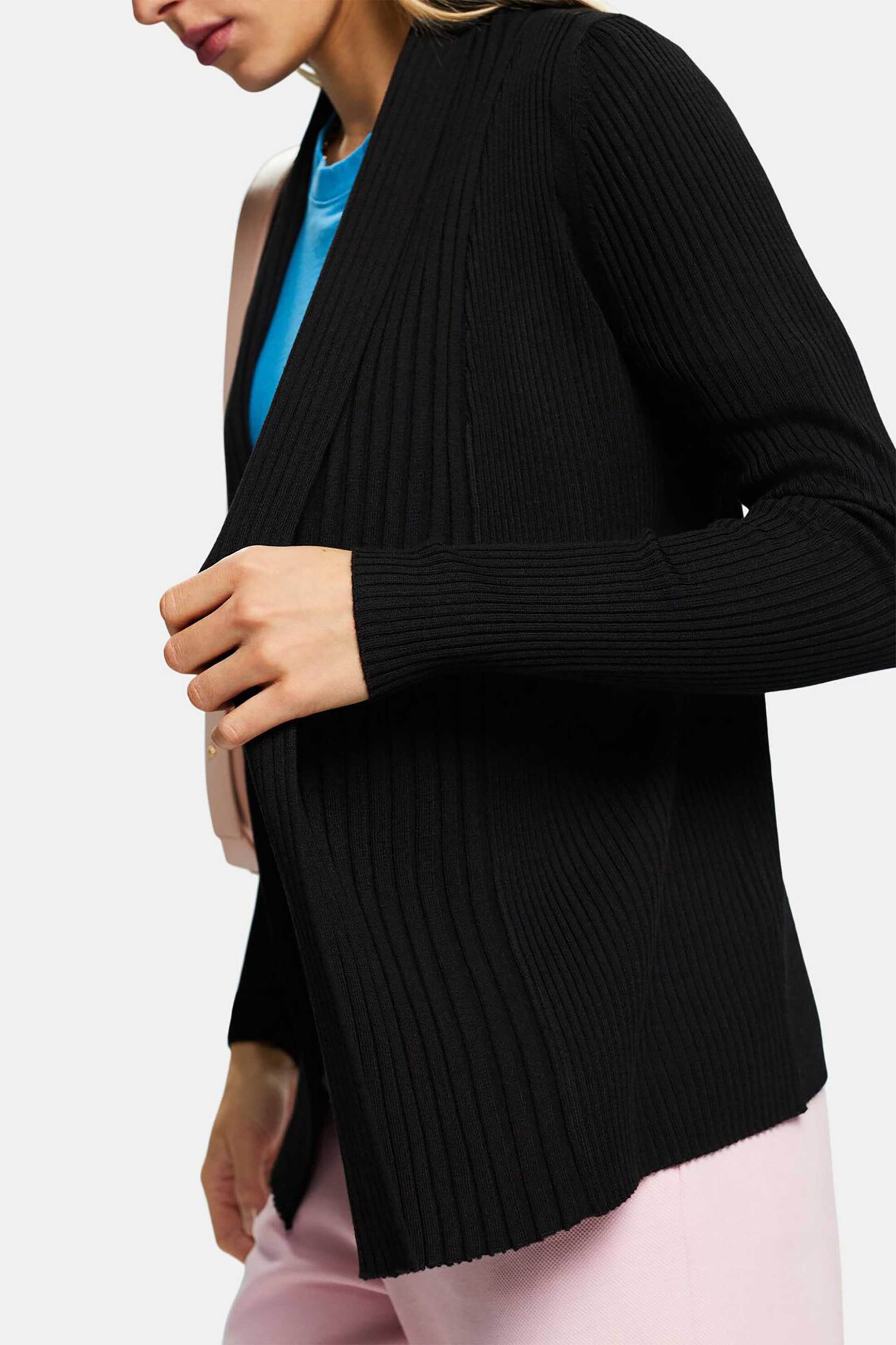 Esprit γυναικεία πλεκτή ζακέτα ribbed Straight Fit - 994EE1I301 Μαύρο φωτογραφία