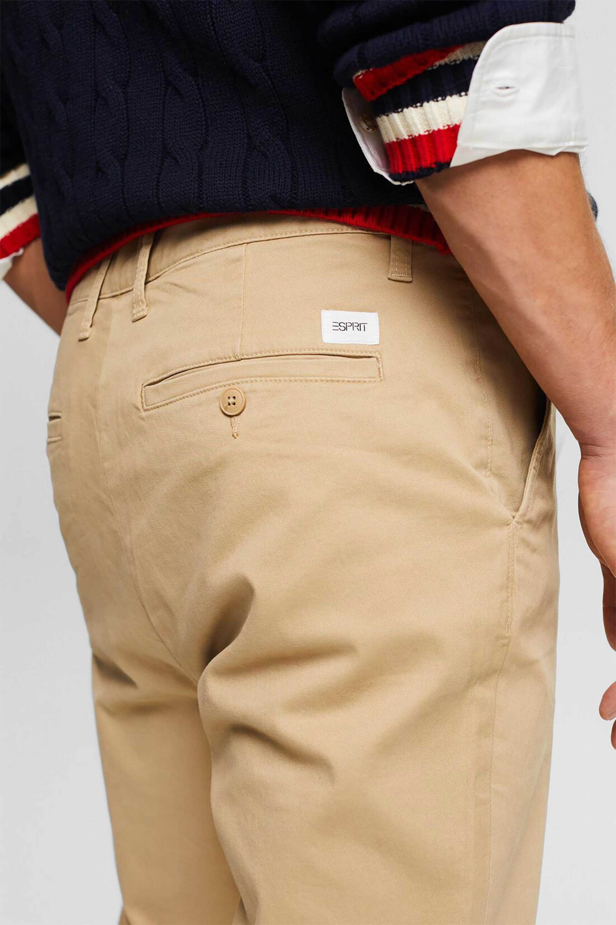 Esprit Ανδρικό Chino Παντελόνι Slim Fit (34L) - 994Ee2B302 Μπεζ