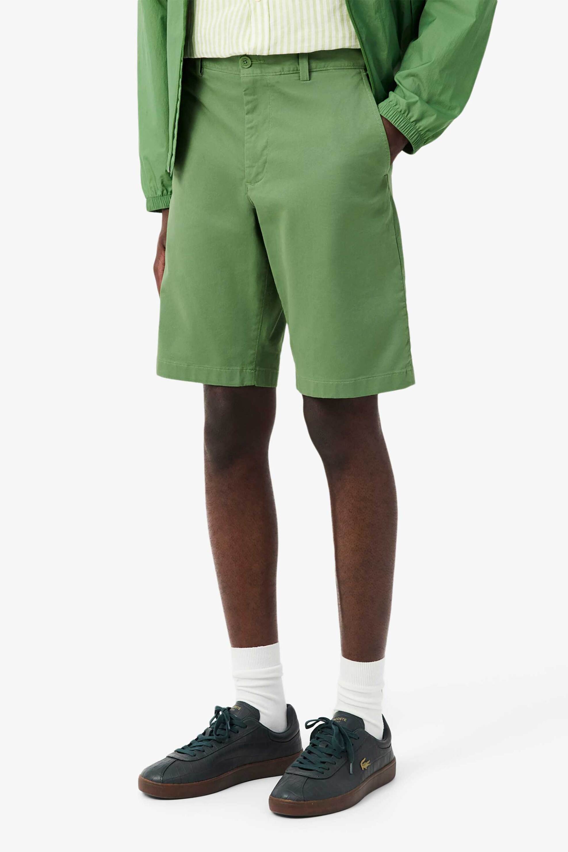 Lacoste ανδρική βερμούδα chino stretch twill Slim Fit - FH2349 Πράσινο φωτογραφία