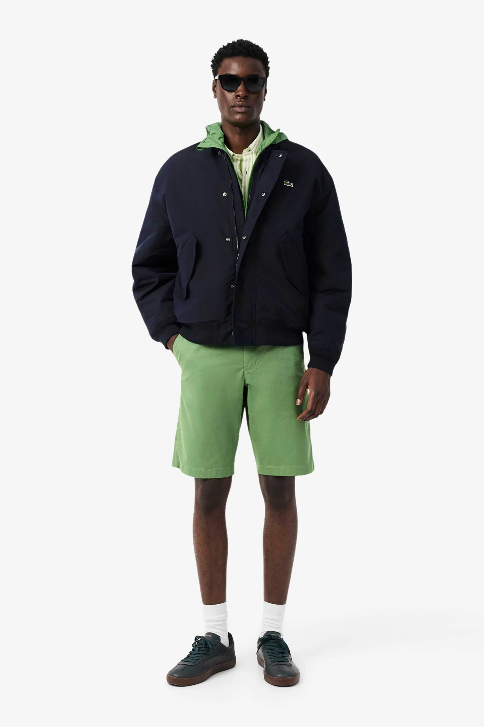 Lacoste ανδρική βερμούδα chino stretch twill Slim Fit - FH2349 Πράσινο φωτογραφία