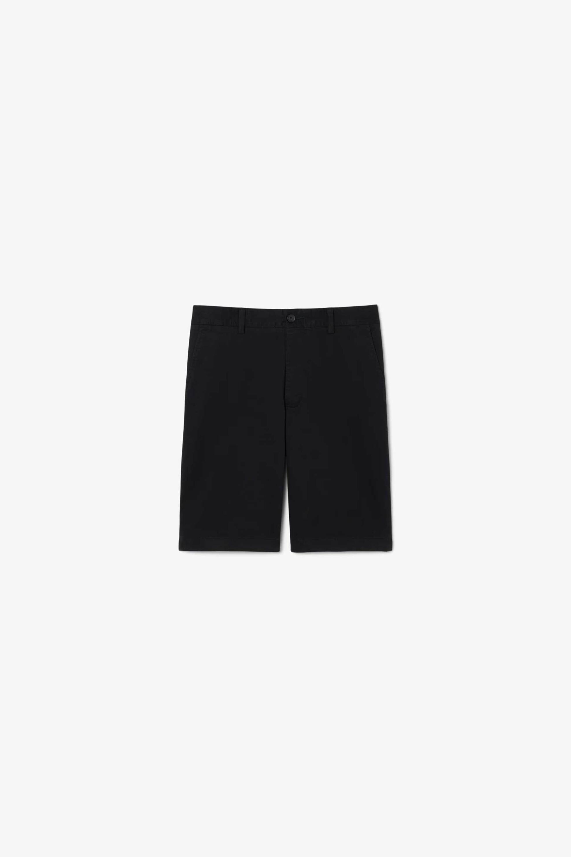 Lacoste Ανδρική Βερμούδα Chino Stretch Twill Slim Fit - Fh2349 Μαύρο